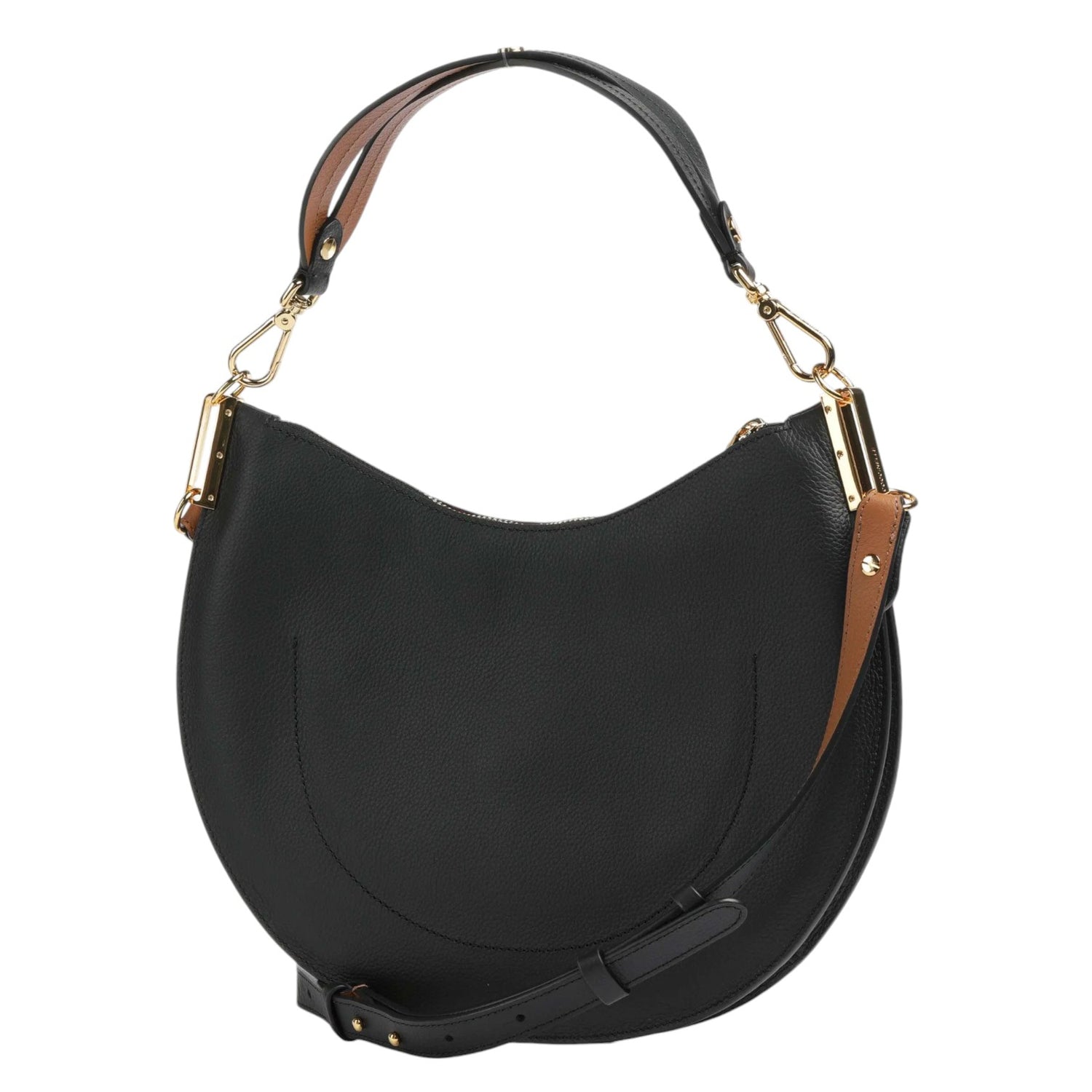 Coccinelle Borsa a Spalla Nero Linea Sunup con Tracolla in Pelle da Donna