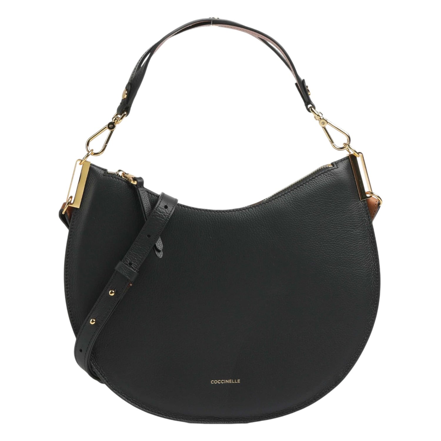 Coccinelle Borsa a Spalla Nero Linea Sunup con Tracolla in Pelle da Donna