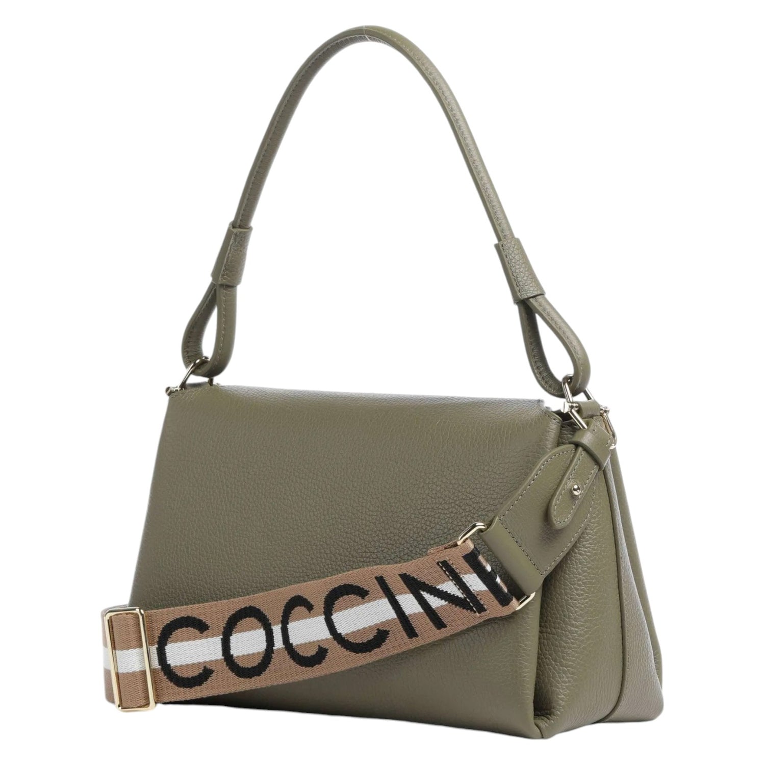 Coccinelle Borsa a Spalla Verde Eclyps con Tracolla in Pelle da Donna