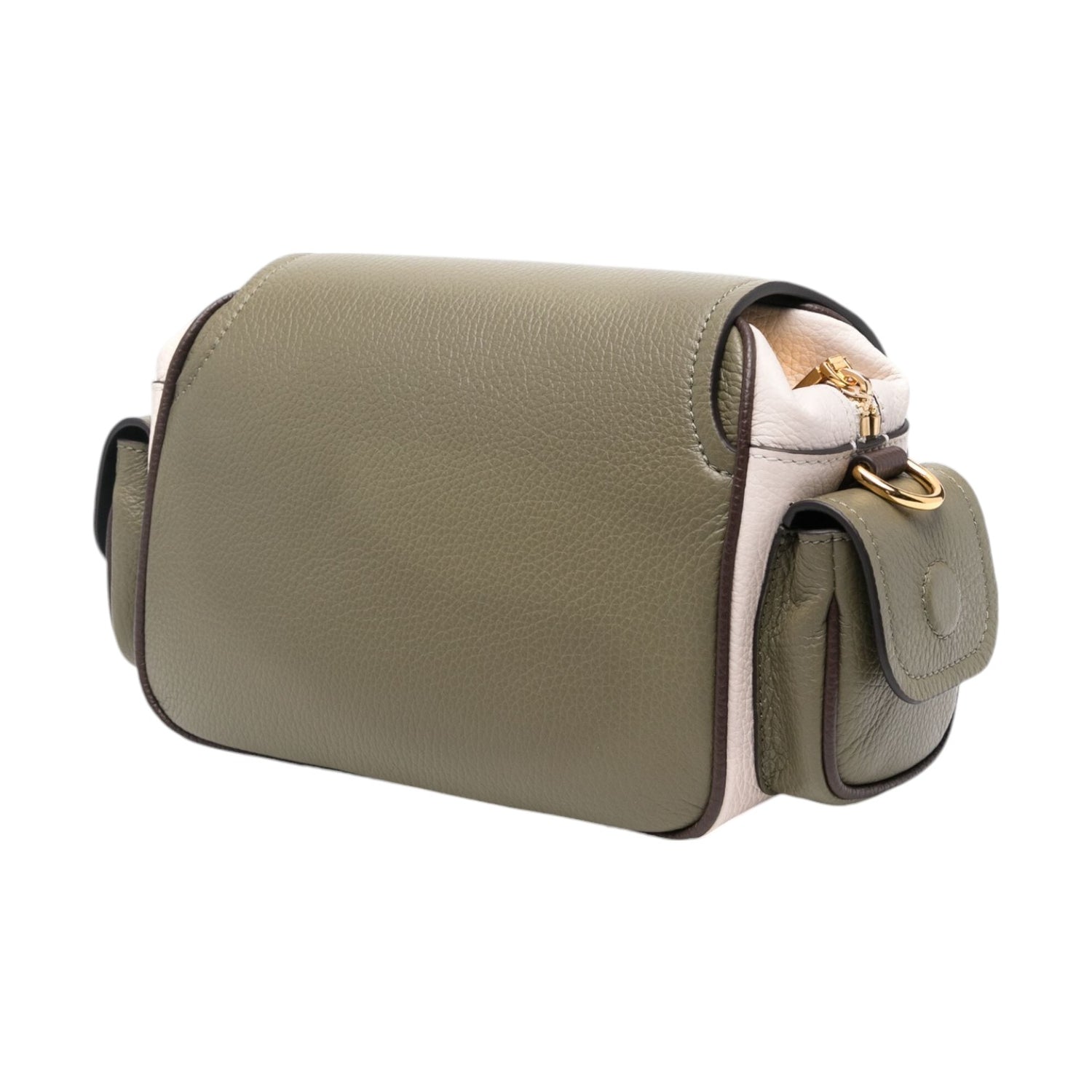 Coccinelle Tracolla Verde Beige Linea Campus in Pelle da Donna