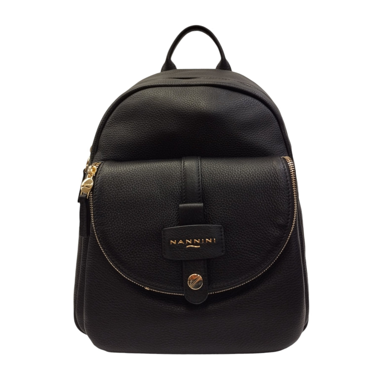 Nannini Firenze Zaino Donna in Pelle Martellata Nero
