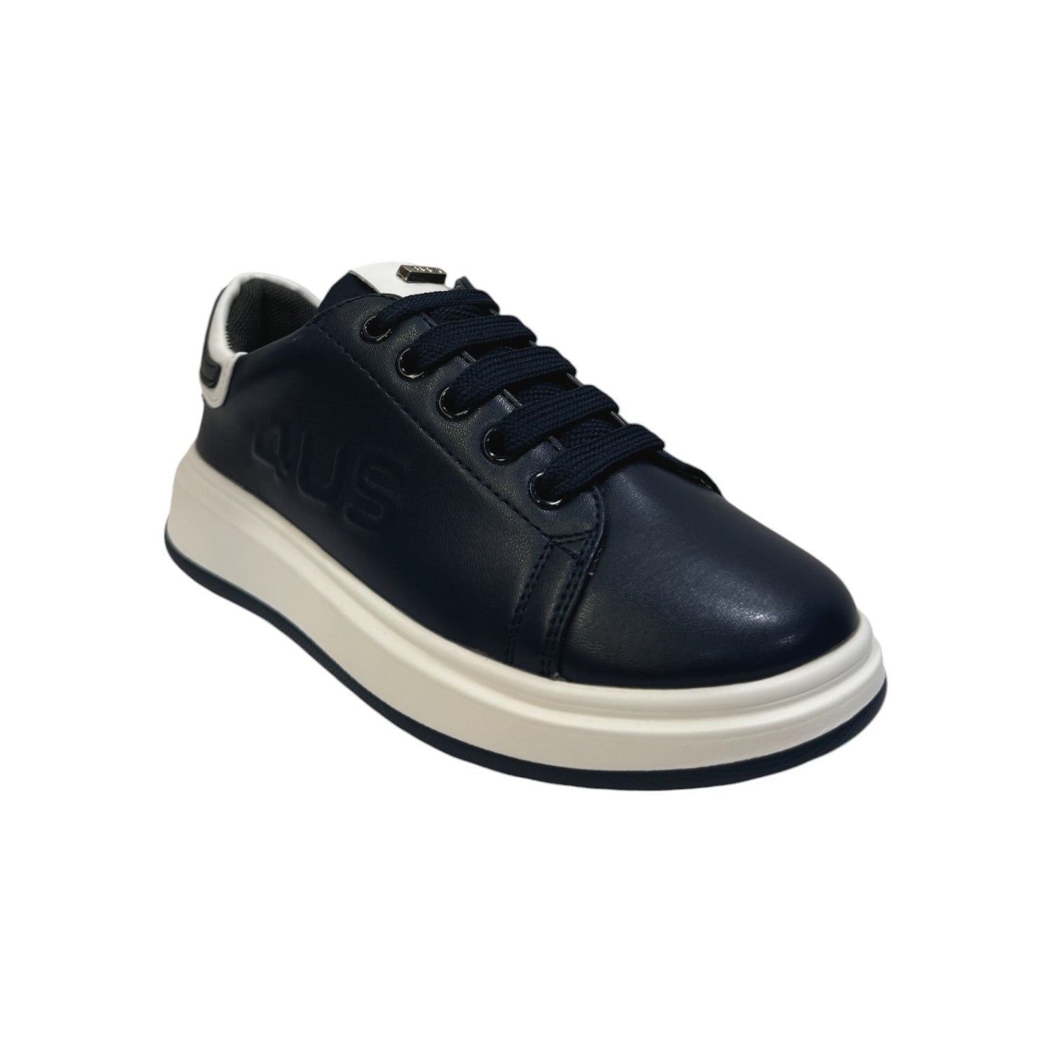 4us Sneakers Blu con Lacci e Zip Laterale da Bambino