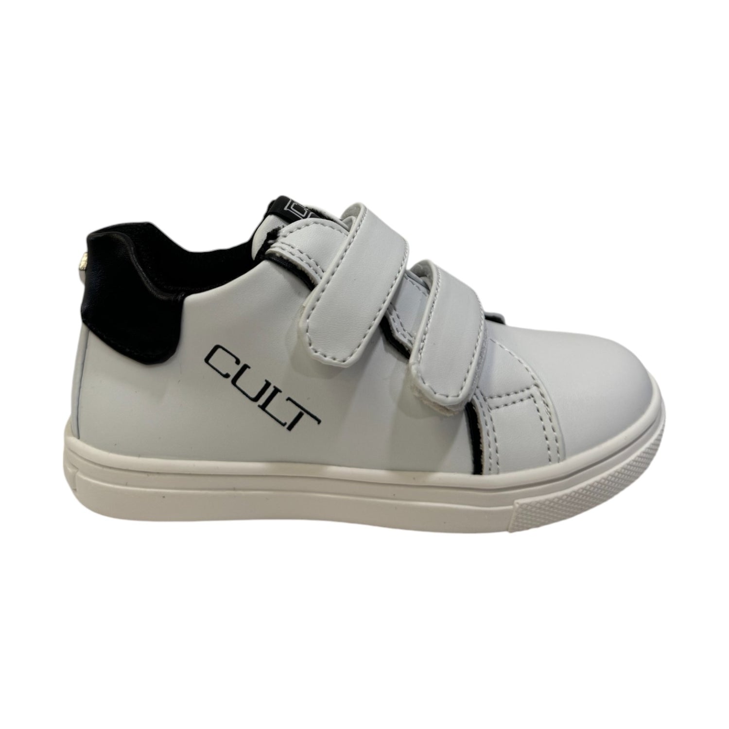 Cult Young Sneakers Bianca con Inserti Neri e Strappo