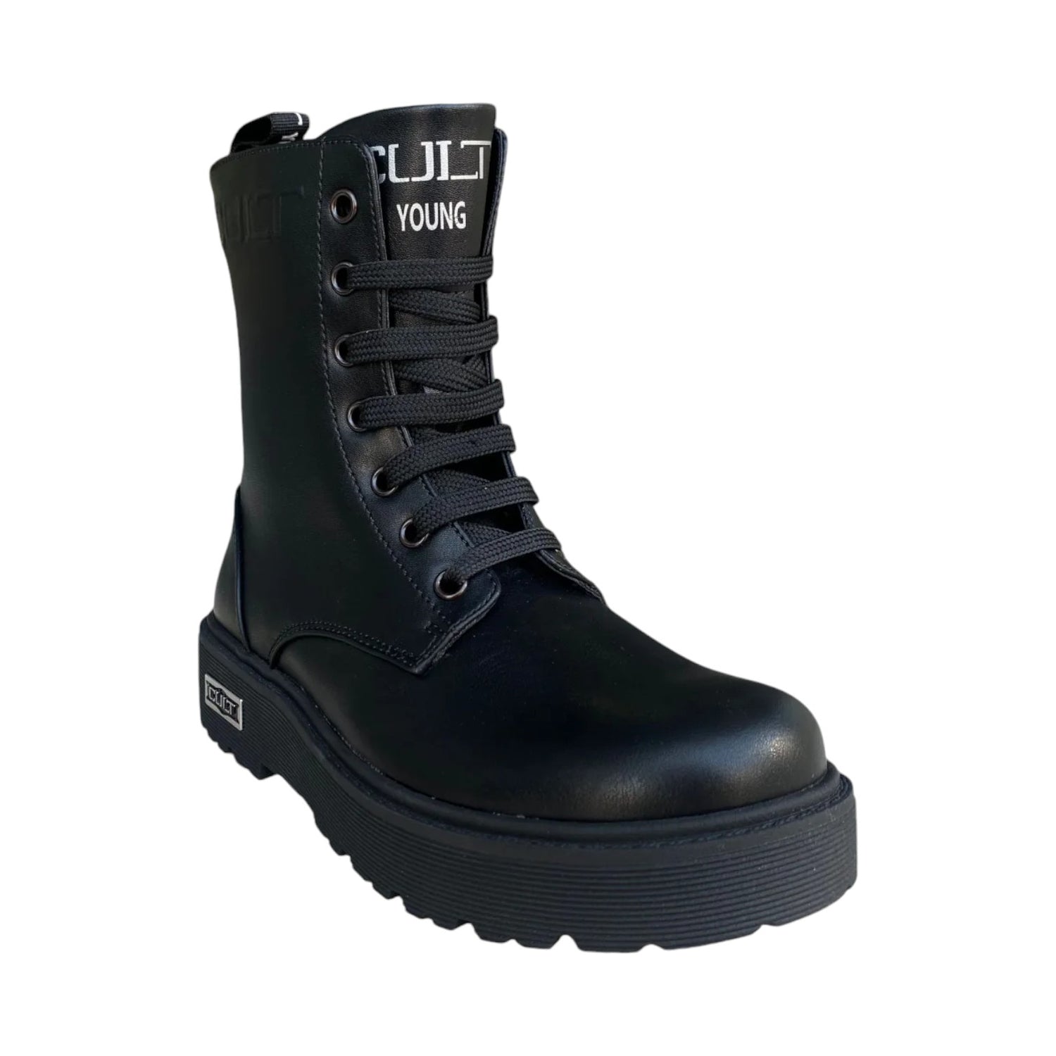 Cult Young Anfibio Nero con Lacci e Zip Laterale