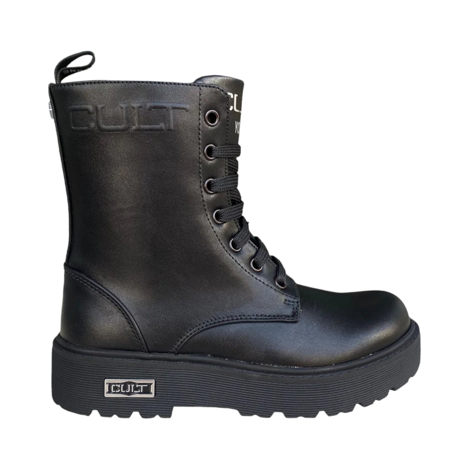 Cult Young Anfibio Nero con Lacci e Zip Laterale