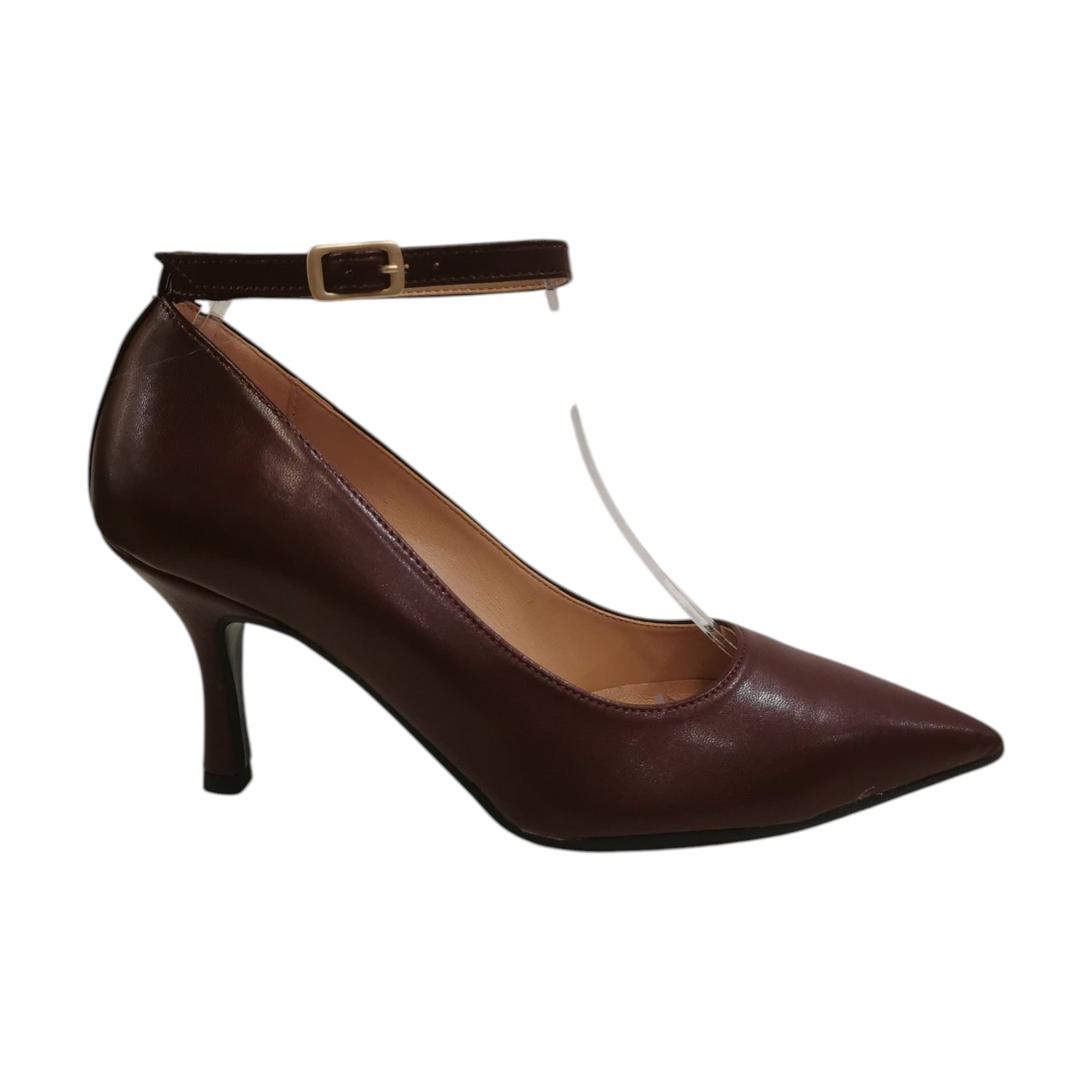 Scarpeborseonline Décolleté Donna in Ecopelle Bordeaux con Tacco a Stiletto Alto 70mm