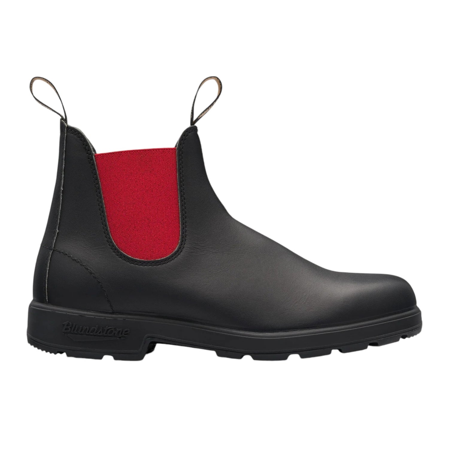 Blundstone Beatles Uomo in Pelle Nera con Elastici Laterali Rossi