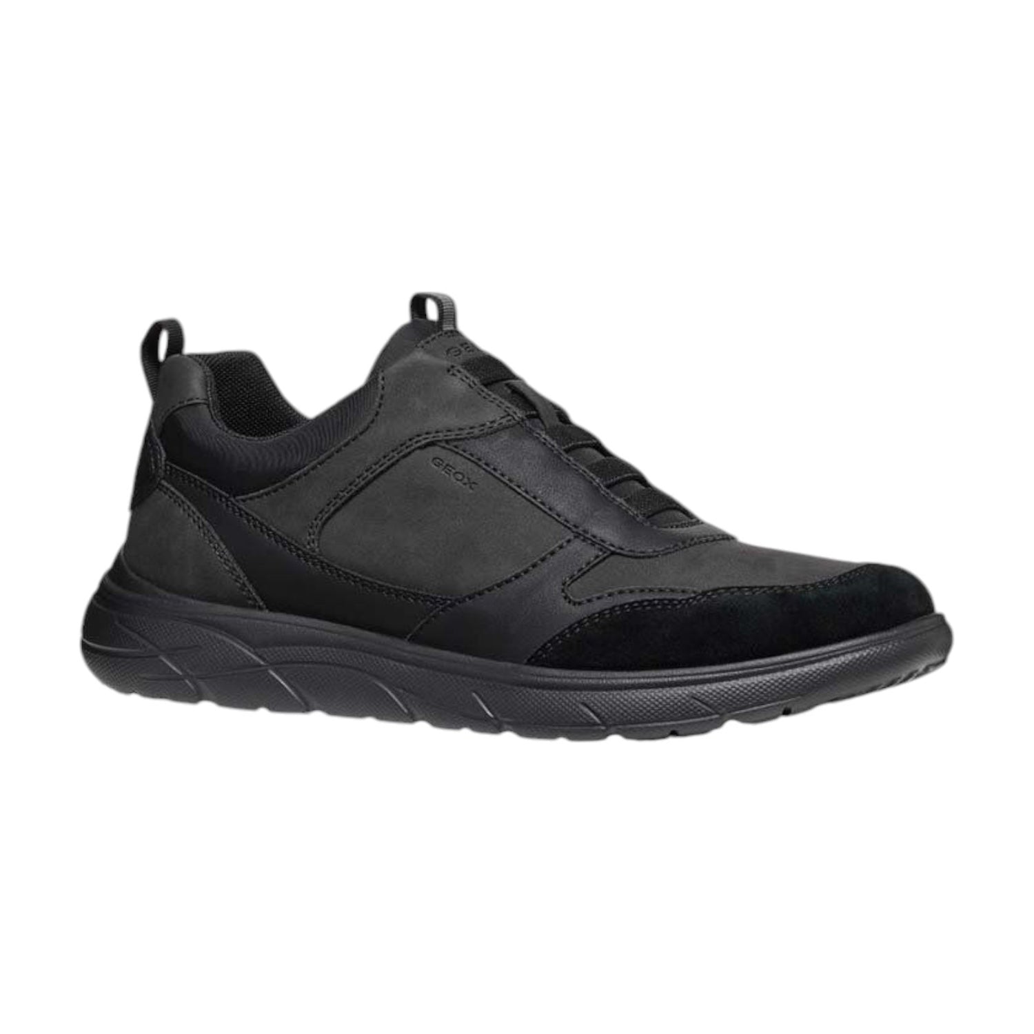 Geox Slip On Nero in Camoscio ed Ecopelle da Uomo