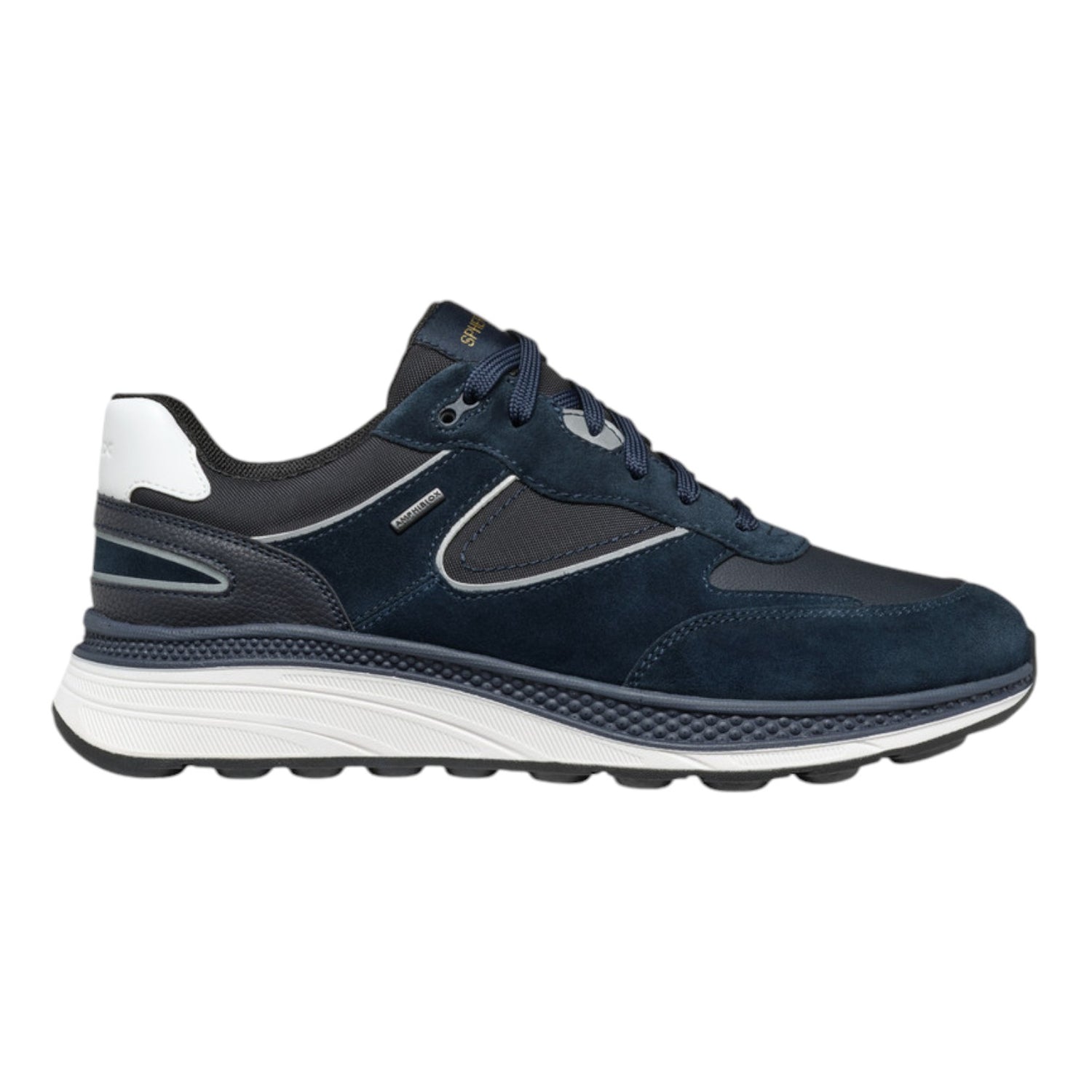 Geox Sneakers Blu in Pelle e Camoscio da Uomo