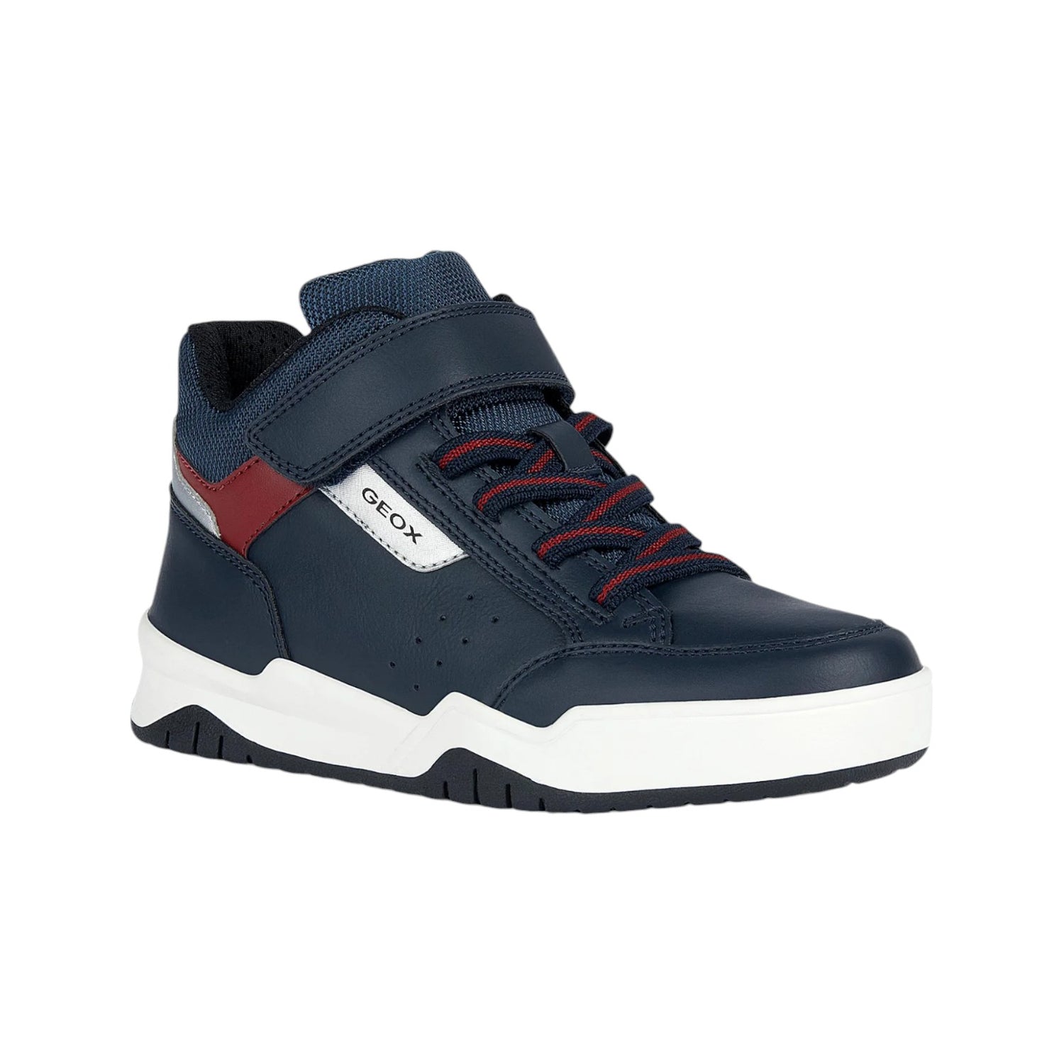 Geox Sneakers Alta Blu Rosso con Strappo da Bambino