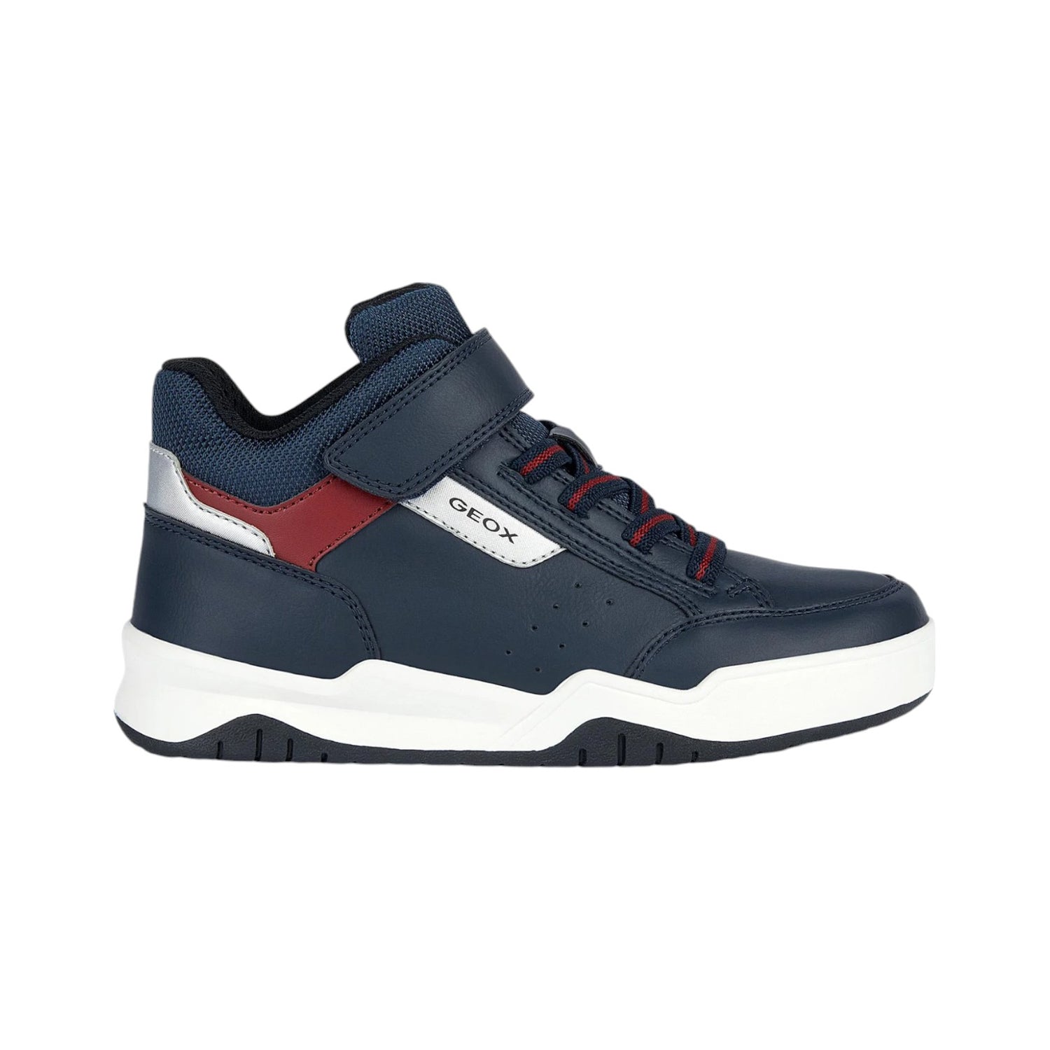 Geox Sneakers Alta Blu Rosso con Strappo da Bambino