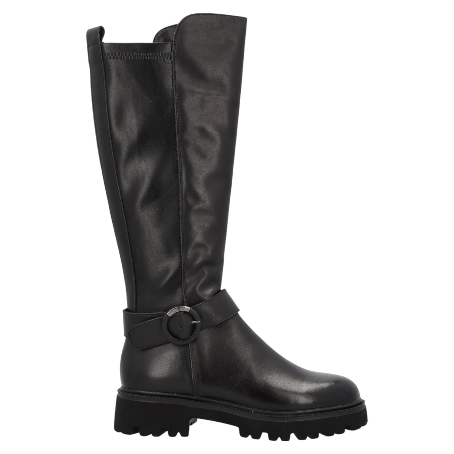 Keys Stivale Donna in Pelle Nera con Zip Laterale