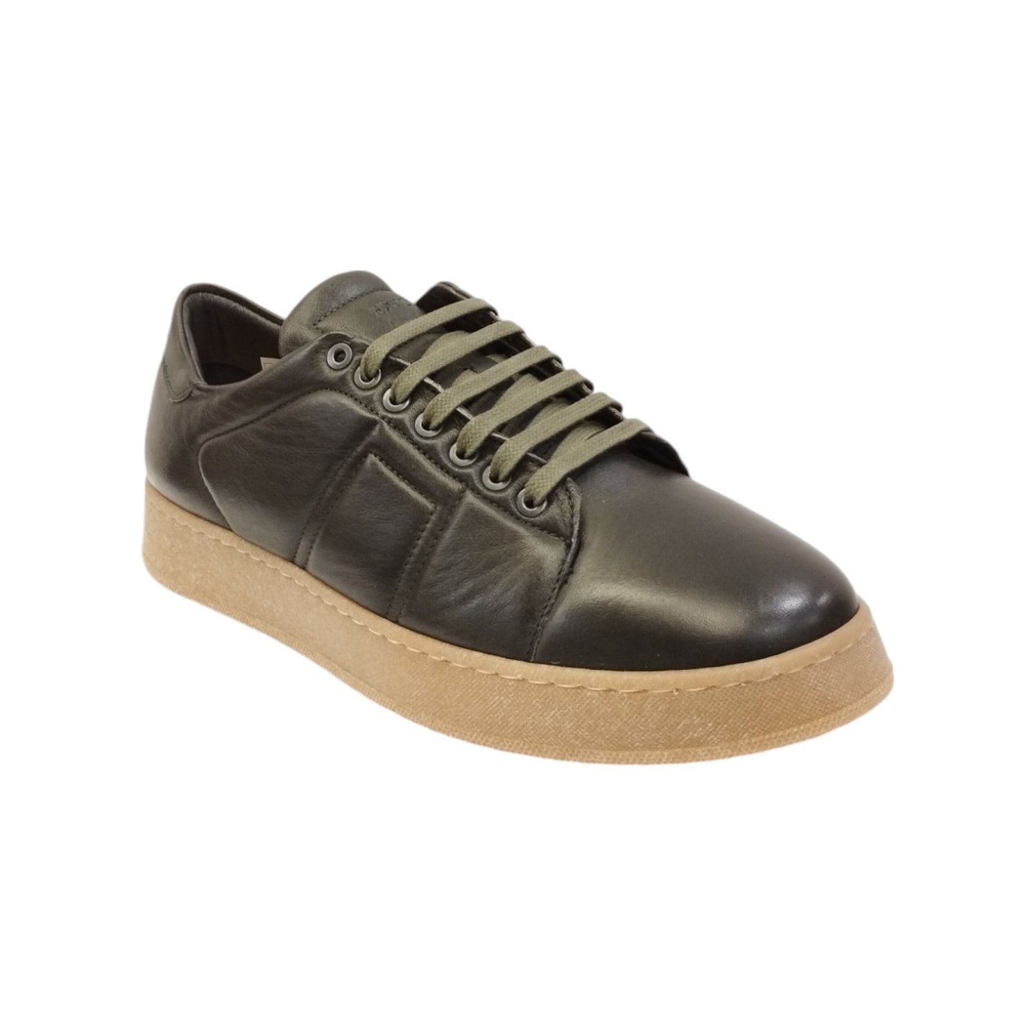 Exton Sneakers Uomo in Pelle Verde con Fondo Invecchiato
