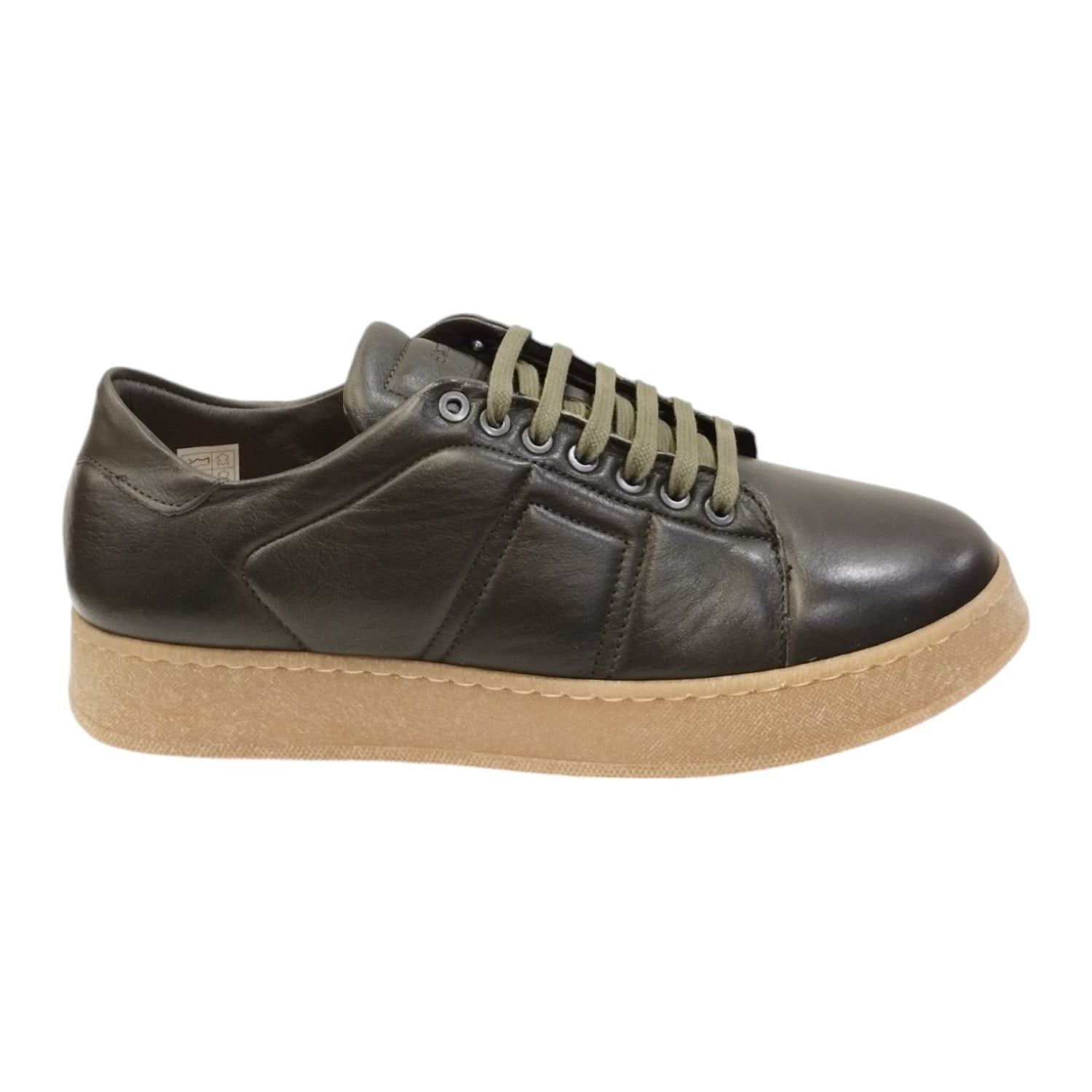Exton Sneakers Uomo in Pelle Verde con Fondo Invecchiato