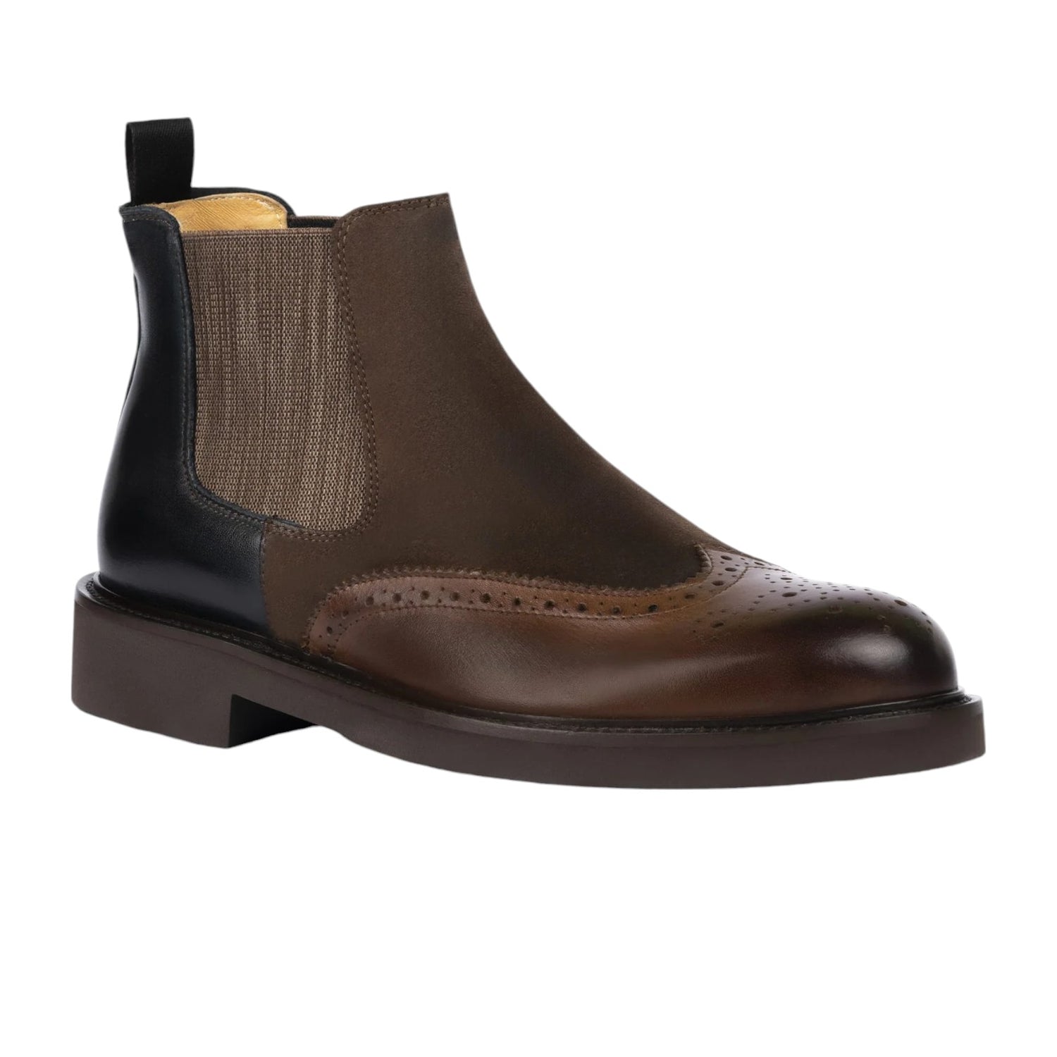 Exton Beatles Uomo in Pelle Marrone con Sfumatura Nera