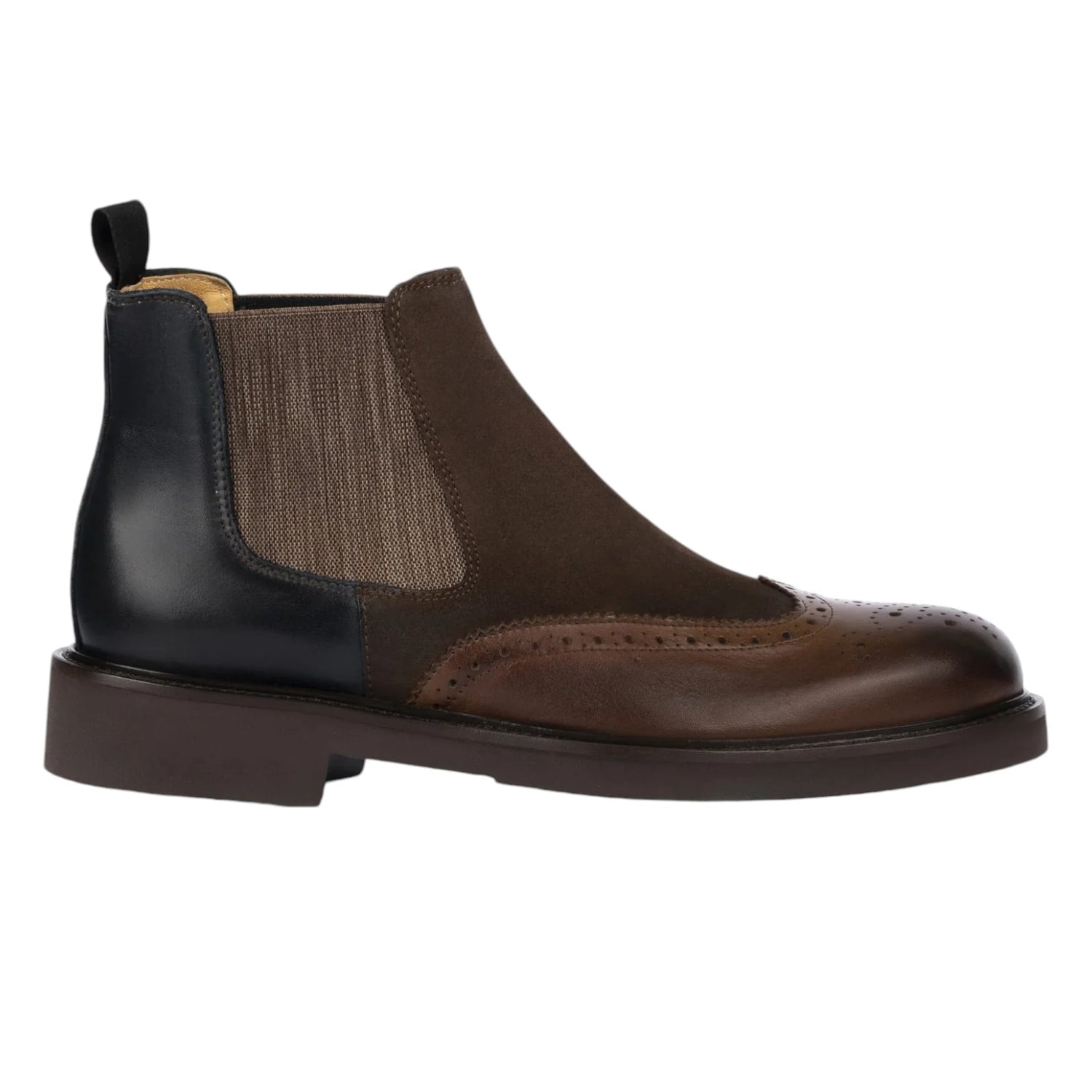 Exton Beatles Uomo in Pelle Marrone con Sfumatura Nera