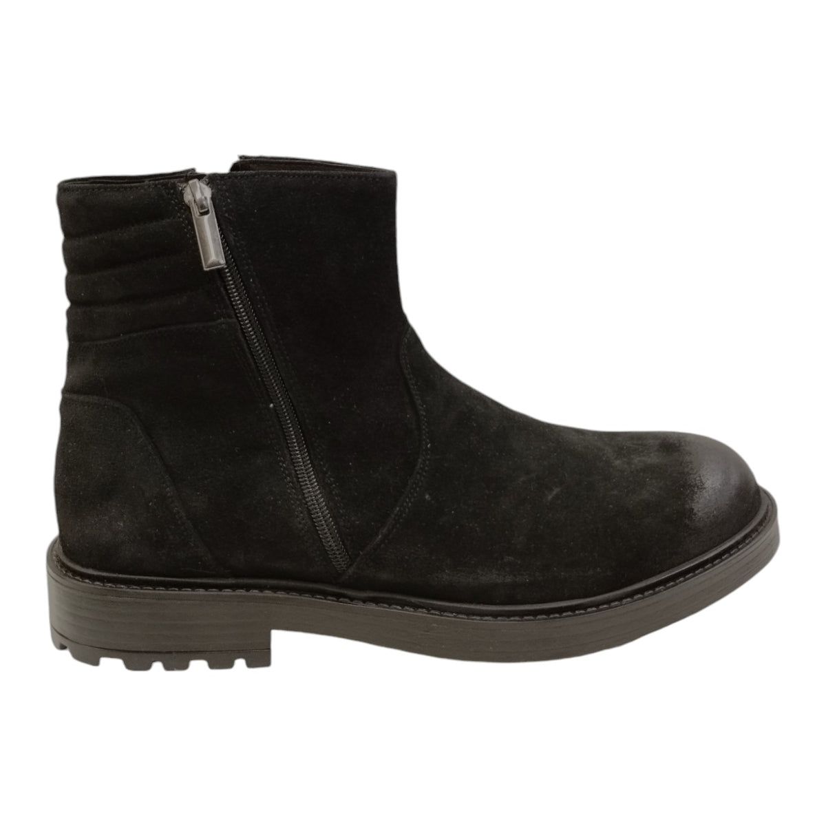 Exton Stivaletto Uomo in Camoscio Nero con Cerniera