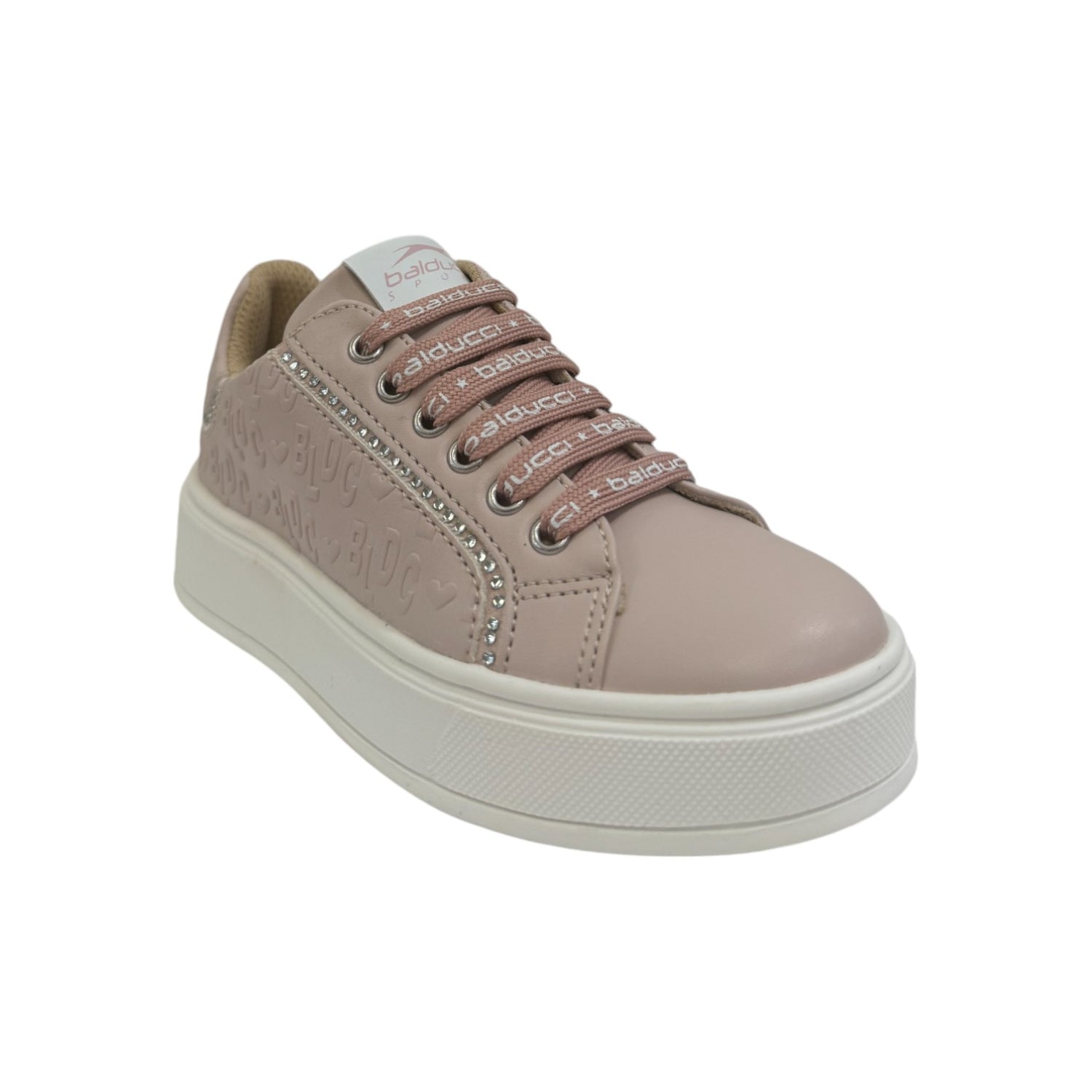 Balducci Sport Sneakers Bambina in Ecopelle Rosa Logata con Lacci e Cerniera