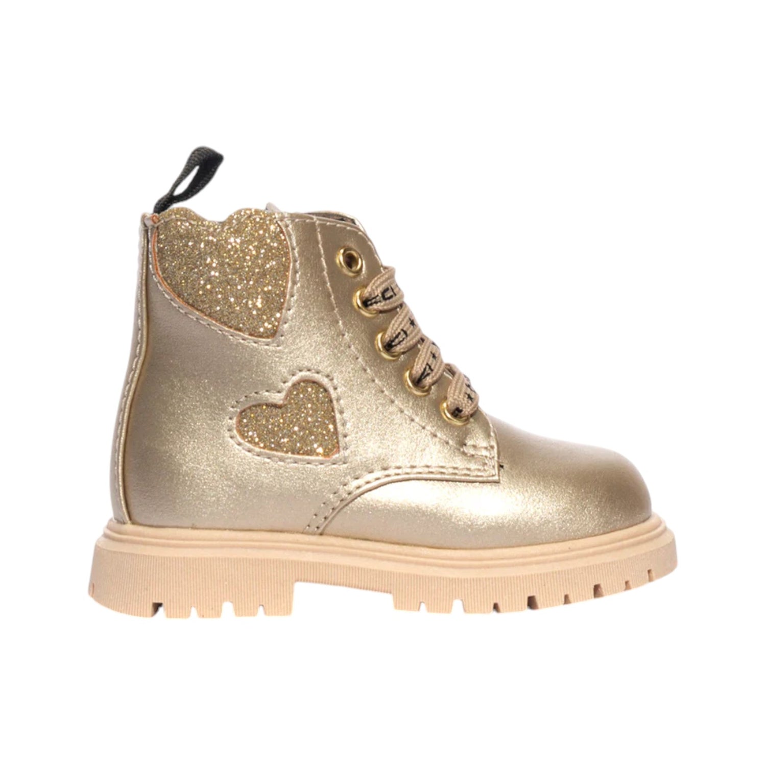 Balducci Sport Anfibio Bambina in Ecopelle Laminata Platino con Cuoricini Laterali