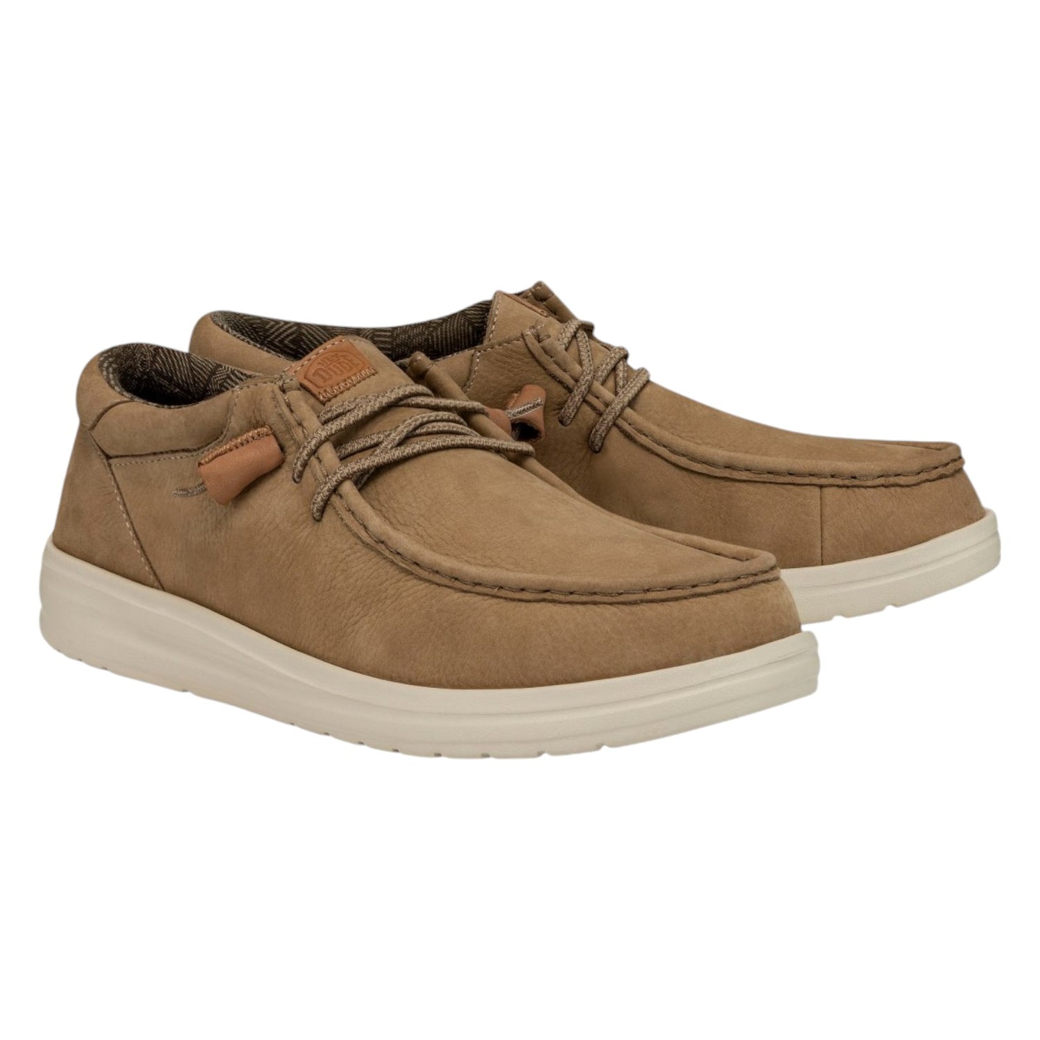 Hey Dude Wally Grip Craft Leather Mocassino Uomo in Pelle Cuoio