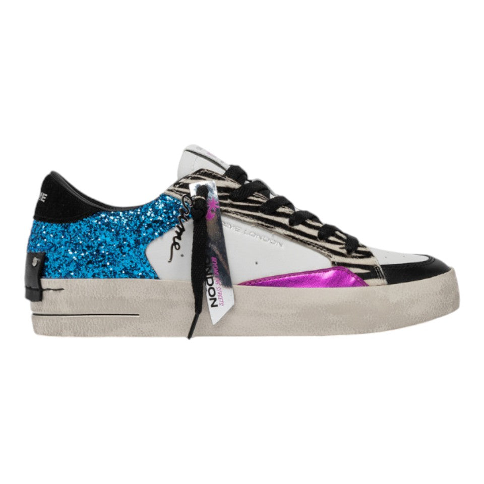 Crime London SK8 Deluxe da Donna Bianca Tropical Zebra