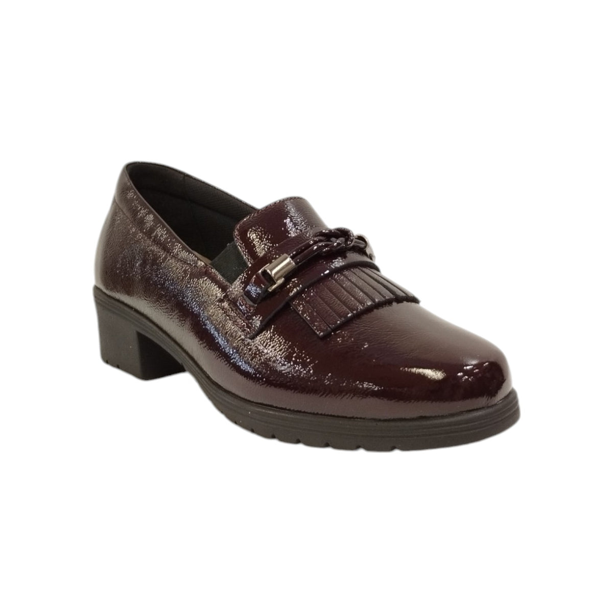 Susimoda Mocassino Bordeaux in Vernice con Frange t.4