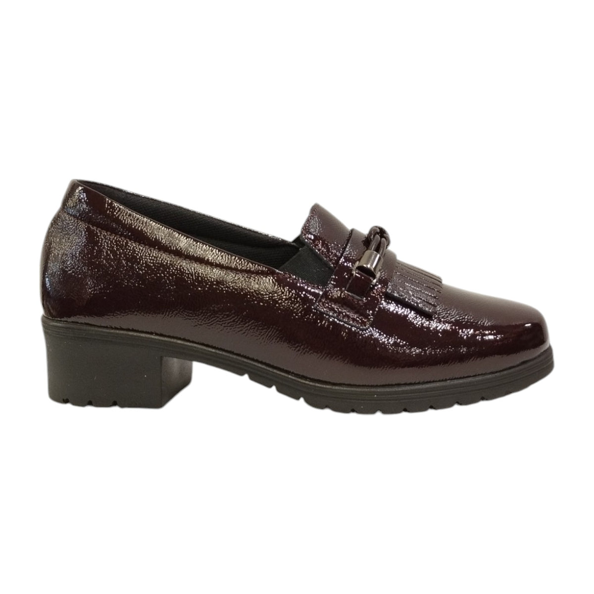 Susimoda Mocassino Bordeaux in Vernice con Frange t.4