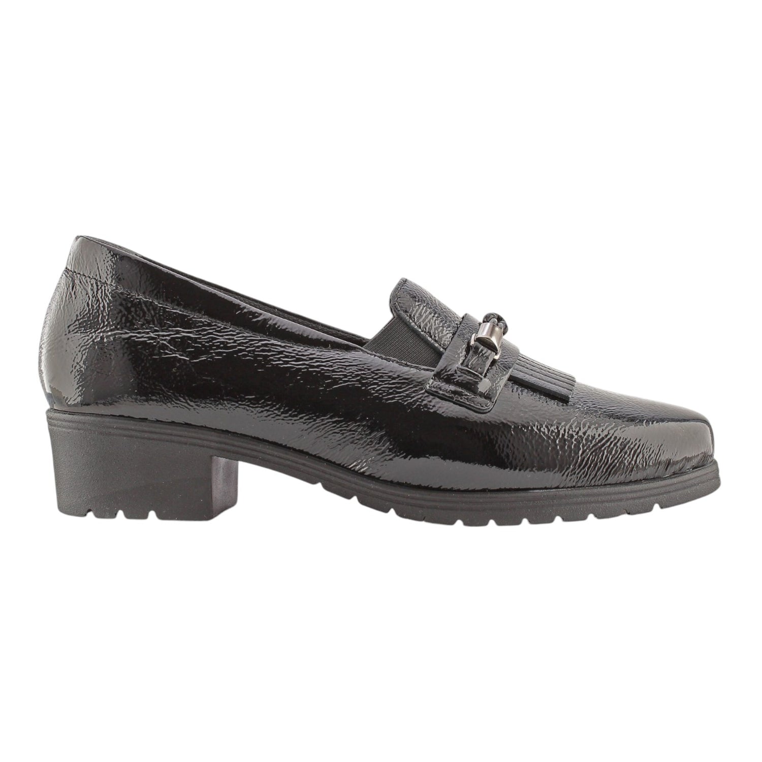 Susimoda Mocassino Nero in Vernice con Frange t.4