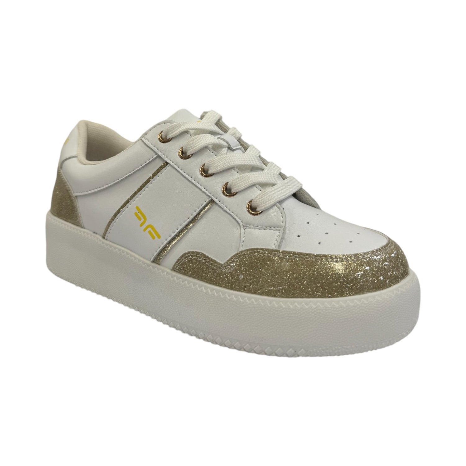 Fornarina Busky Sneakers Bianca Oro da Bambina