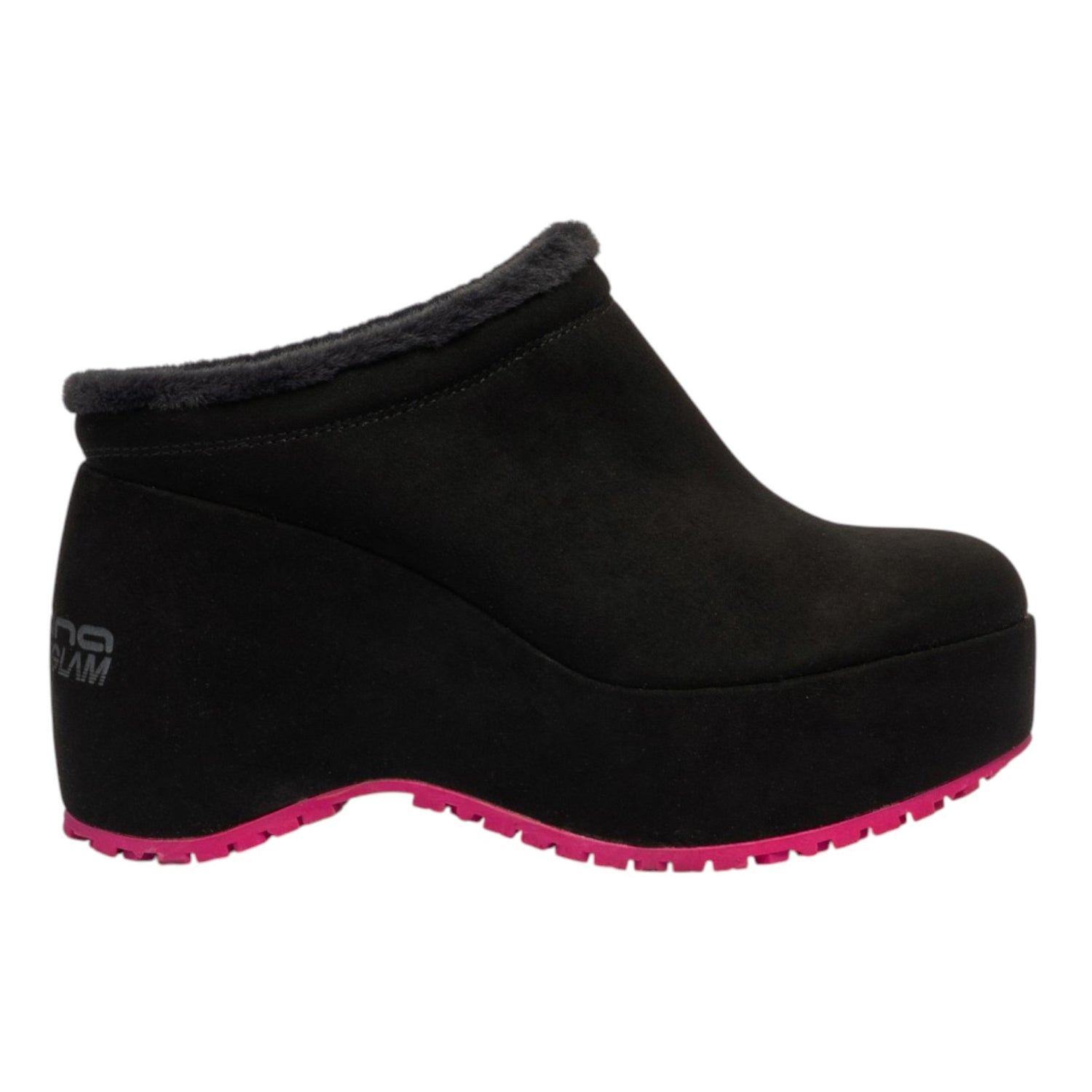 Fornarina Bubble Sabot Donna in Camoscio Nero con Zeppa