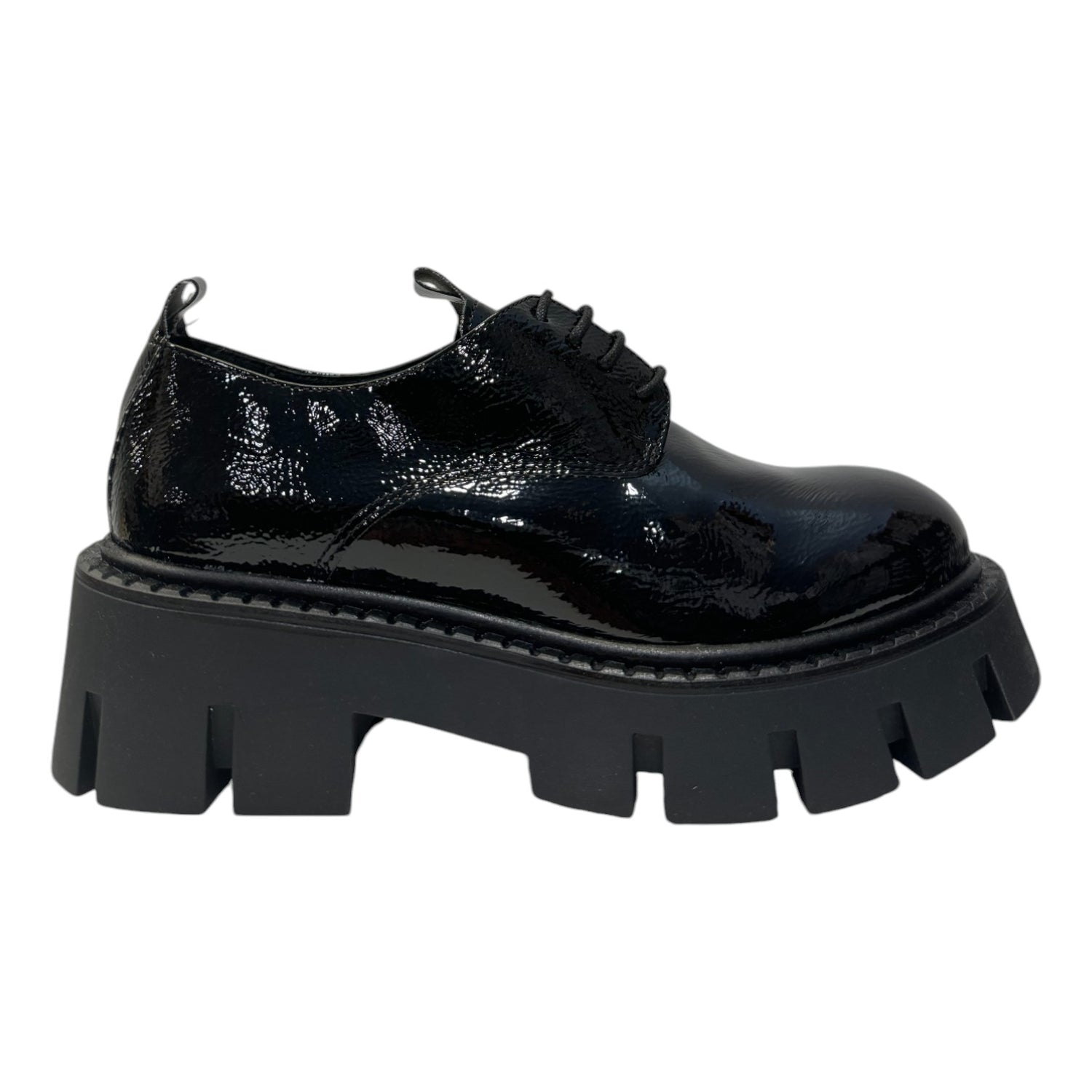 Laura Bizzarri Allacciato Nero in Naplak con Suola a Carrarmato da Donna