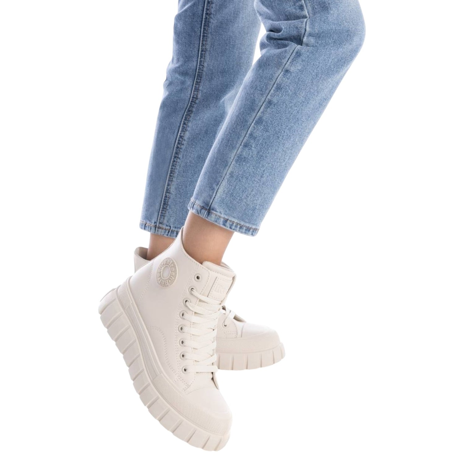 Refresh Sneakers Alta Donna in Ecopelle Beige