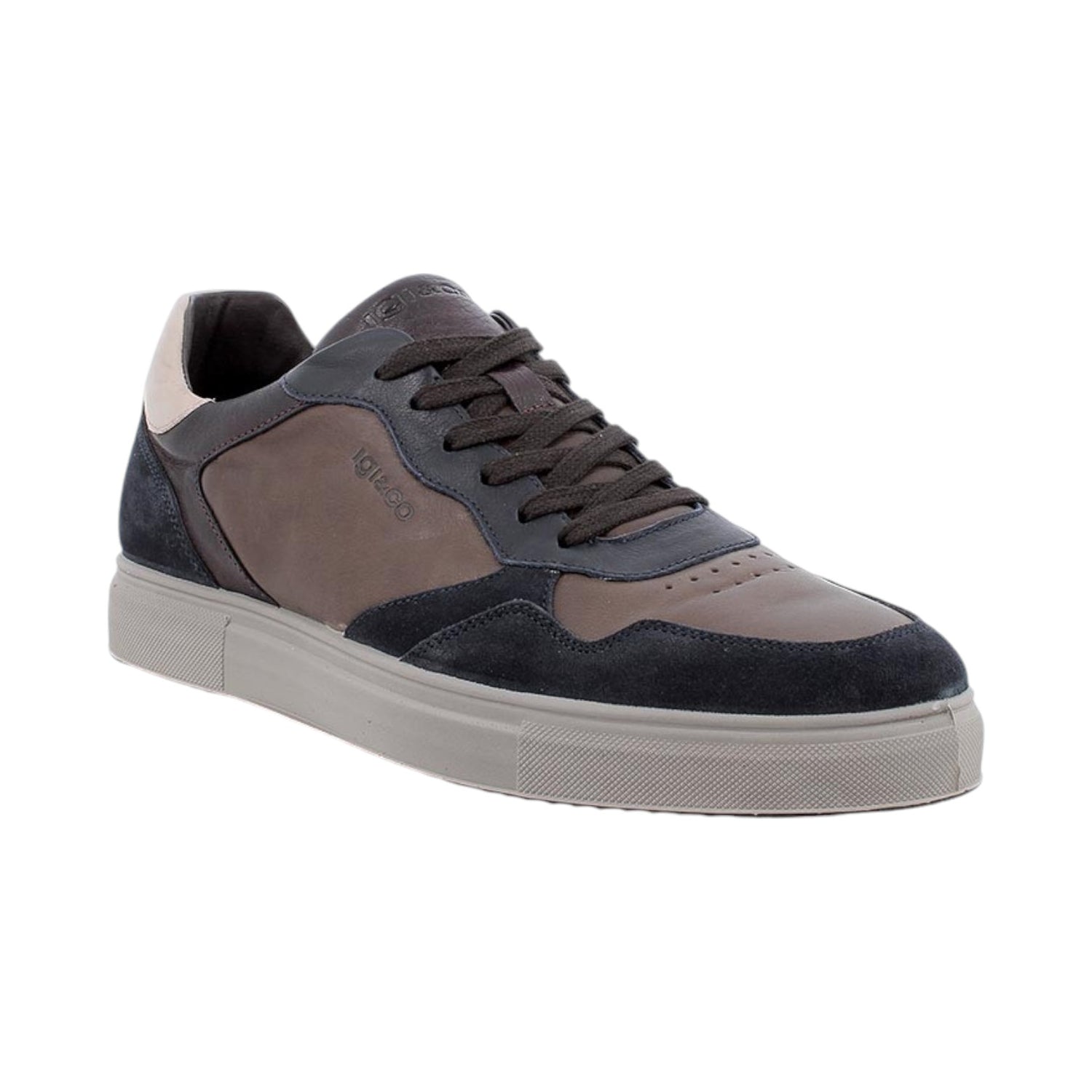 Igi&Co Sneakers Marrone Blu in Pelle e Camoscio da Uomo