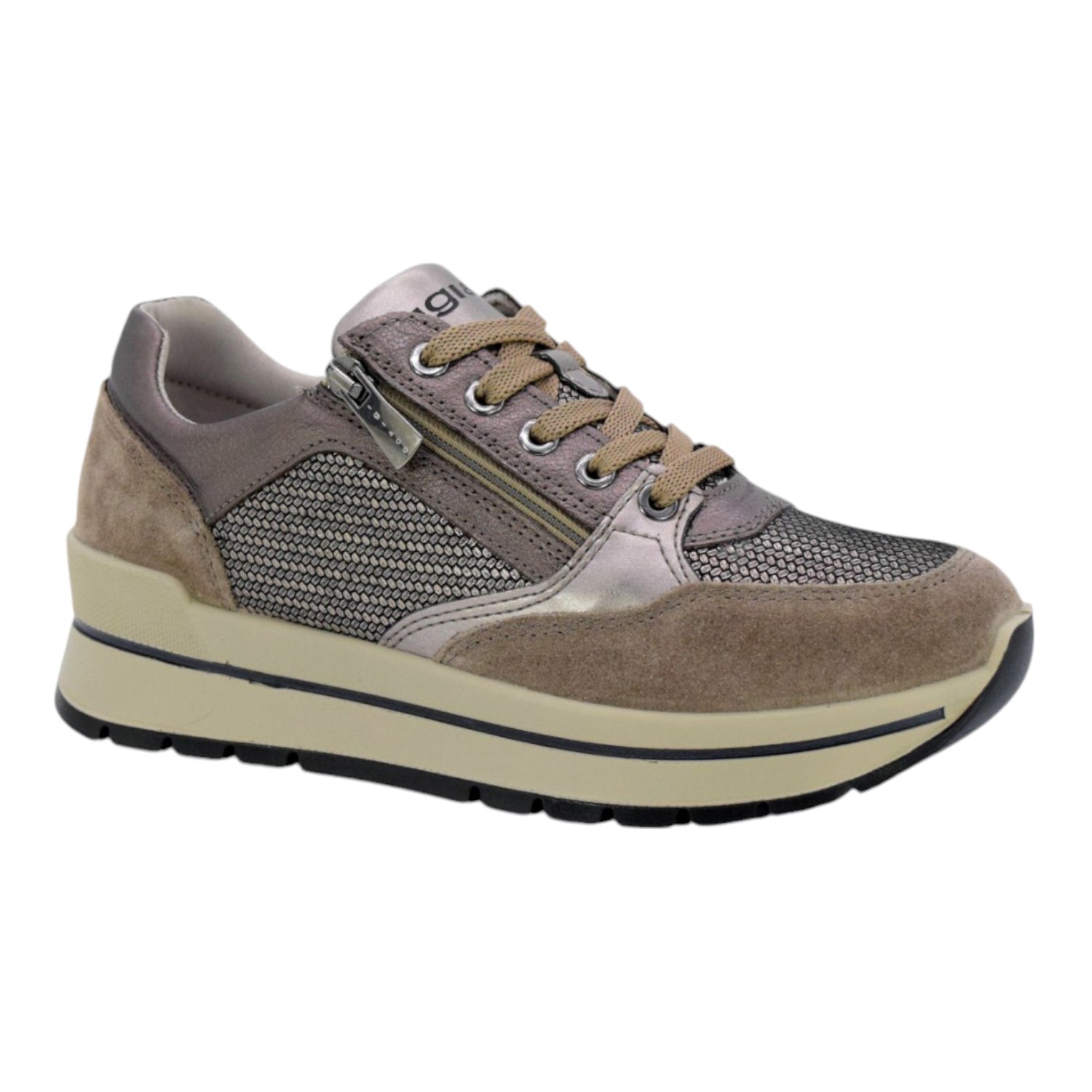 Igi&Co Sneakers Fango in Camoscio con Zeppa da Donna