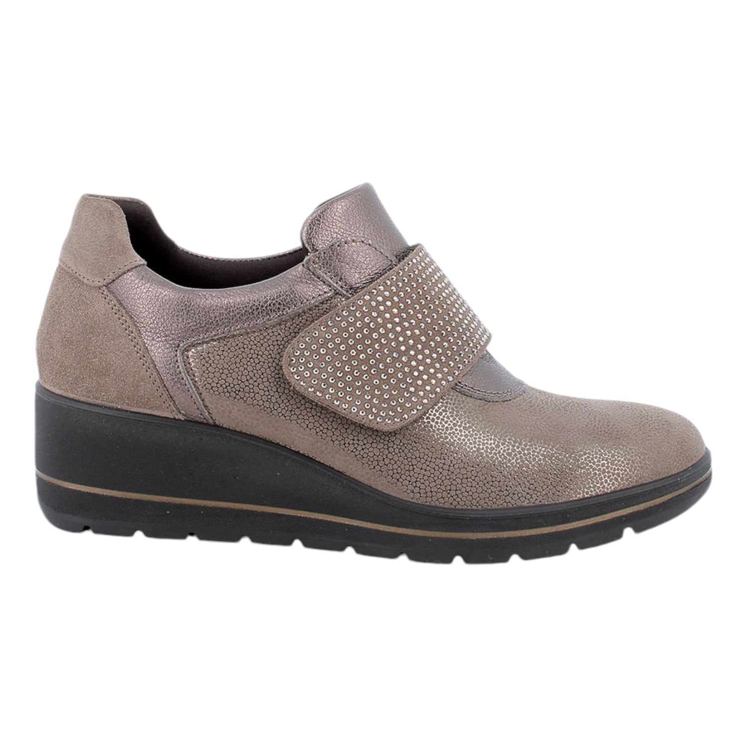 Enval Soft Scarpa Bronzo con Strappo e Zeppa da Donna