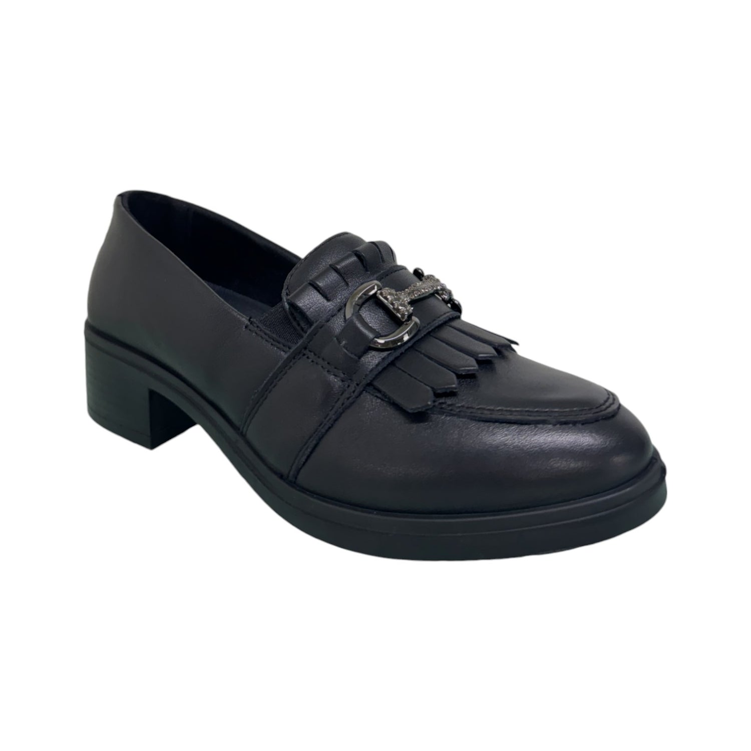 Enval Soft Mocassino Nero in Pelle con Accessorio t.4