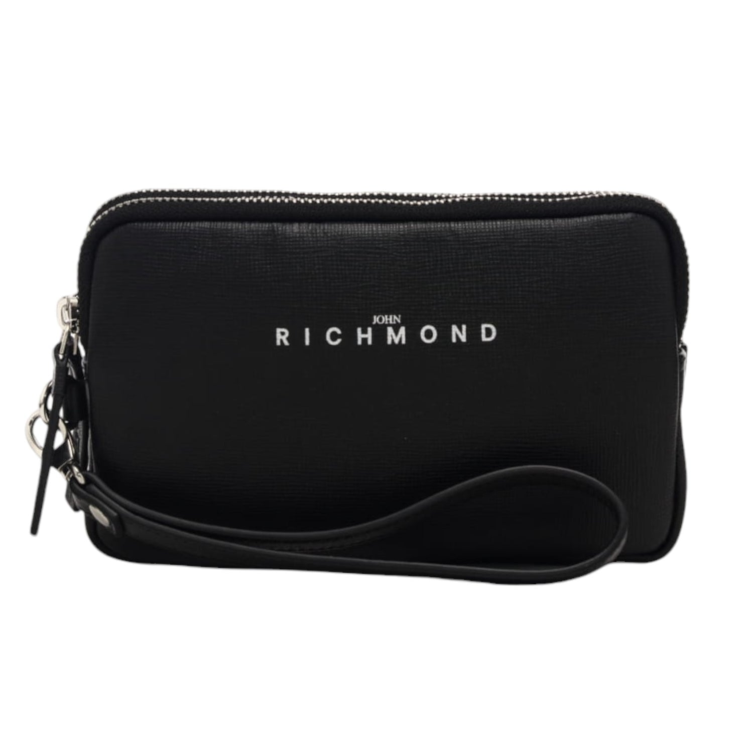 John Richmond Pochette Unisex Nera Piccola in Pelle