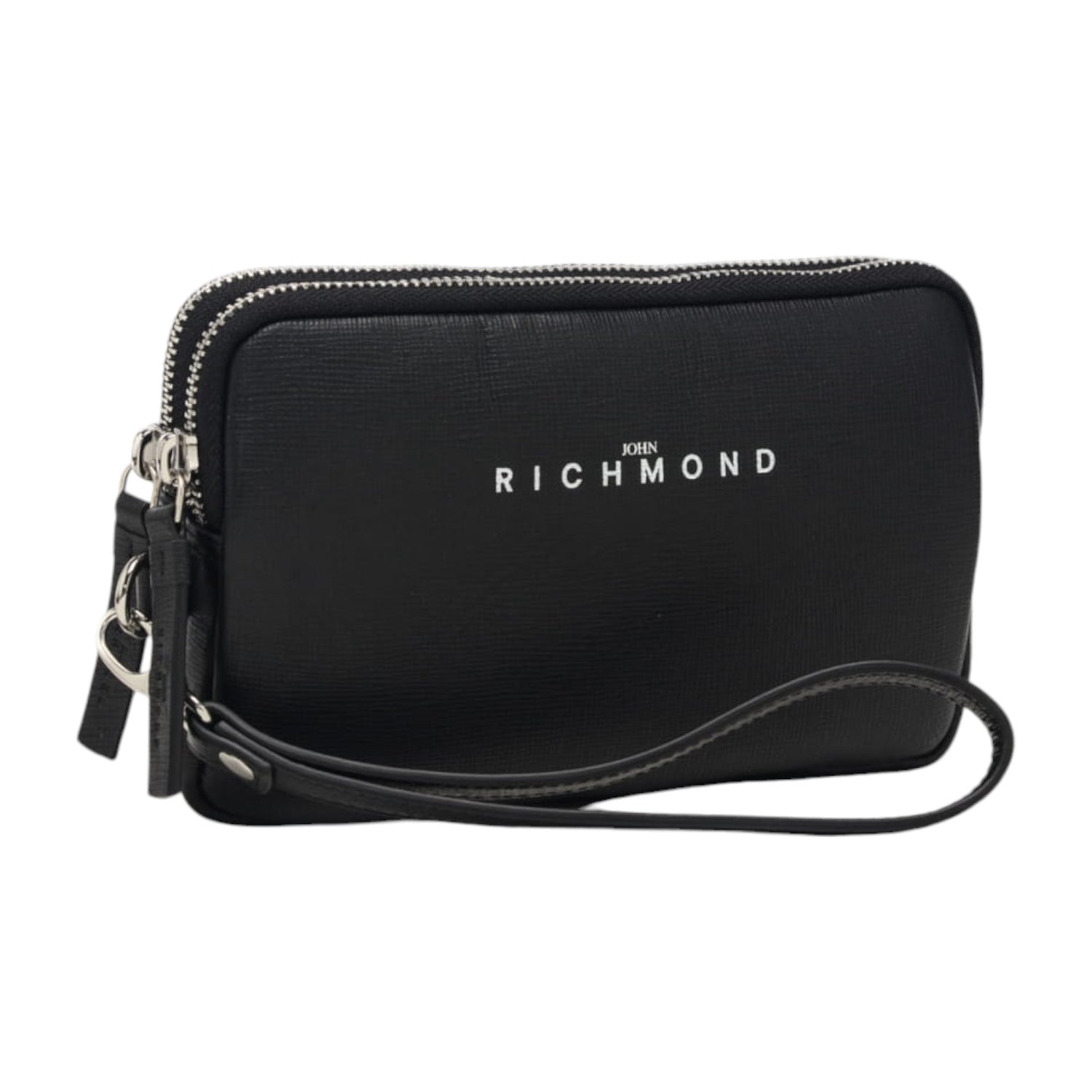 John Richmond Pochette Unisex Nera Piccola in Pelle