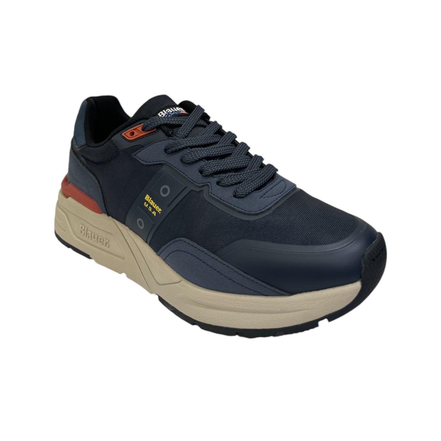 Blauer Sneakers Blu in Ecopelle e Tessuto da Uomo
