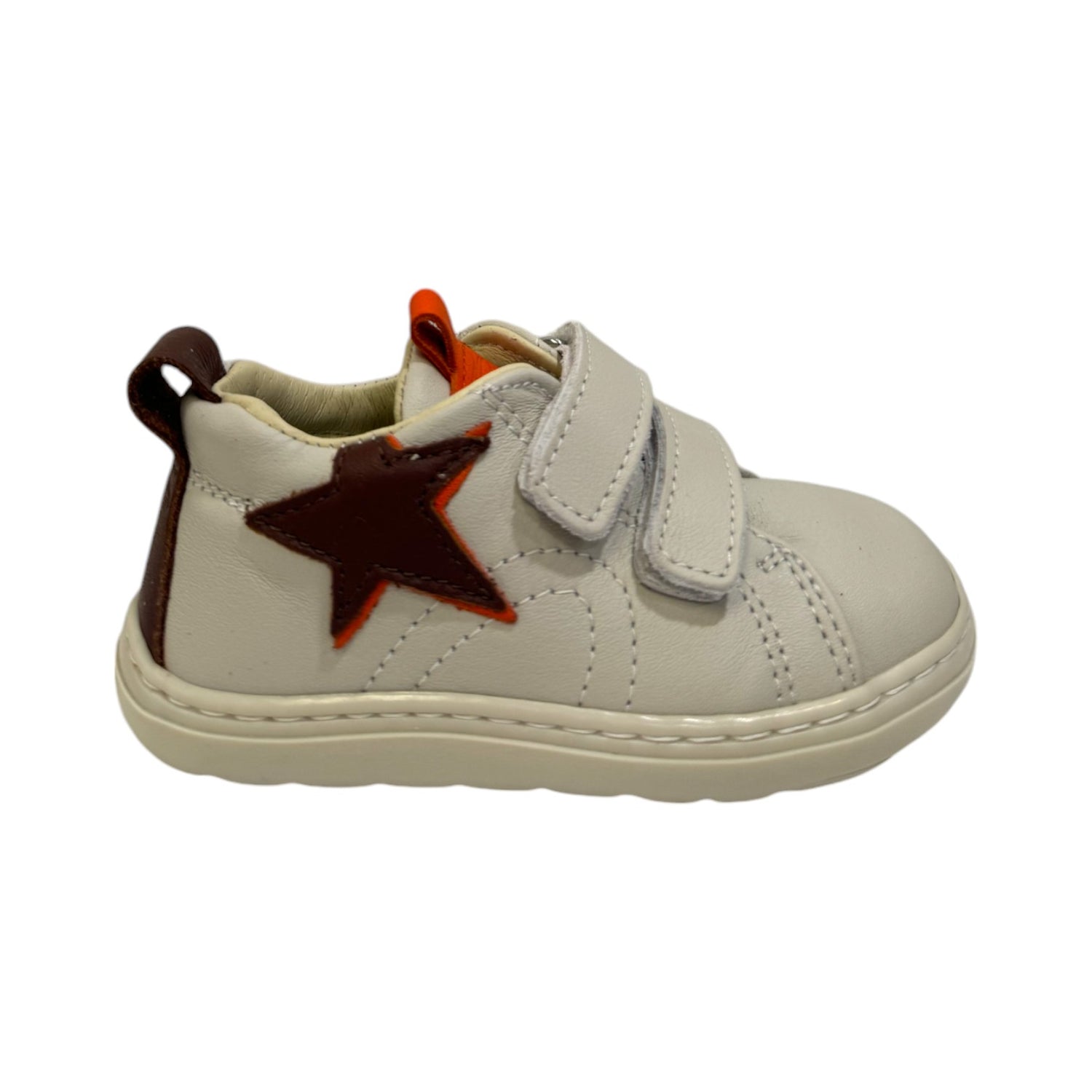 Balducci Sneakers Bianca in Pelle con Strappo da Bambino