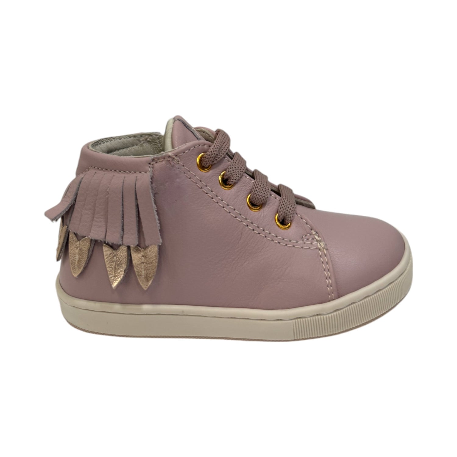 Balducci Sneakers Alta Rosa in Pelle con Frange da Bambina