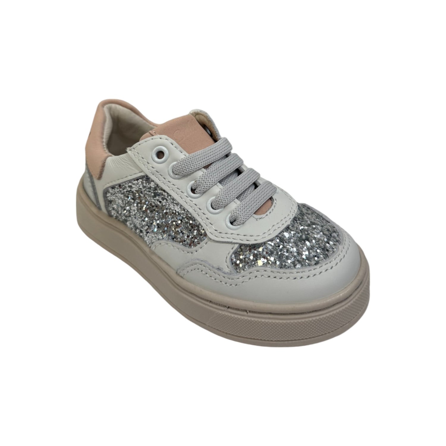 Balducci Sneakers Bianca Argento con Strass da Bambina