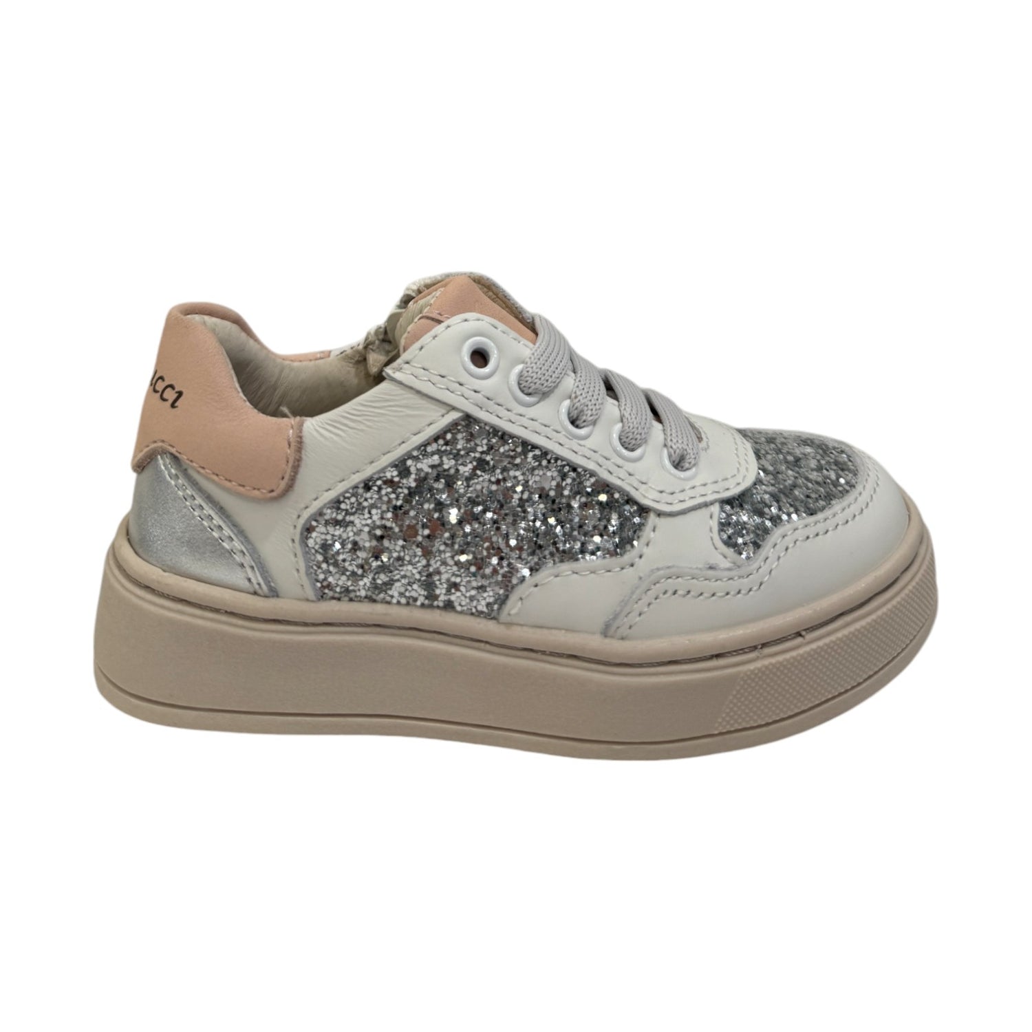 Balducci Sneakers Bianca Argento con Strass da Bambina