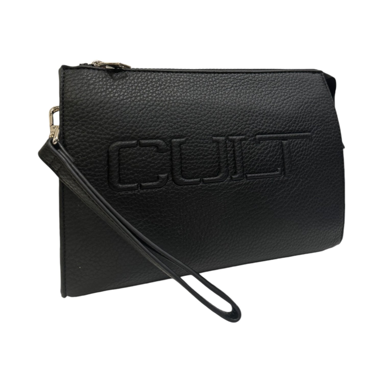 Cult John Pochette Nera in Ecopelle Martellata da Uomo