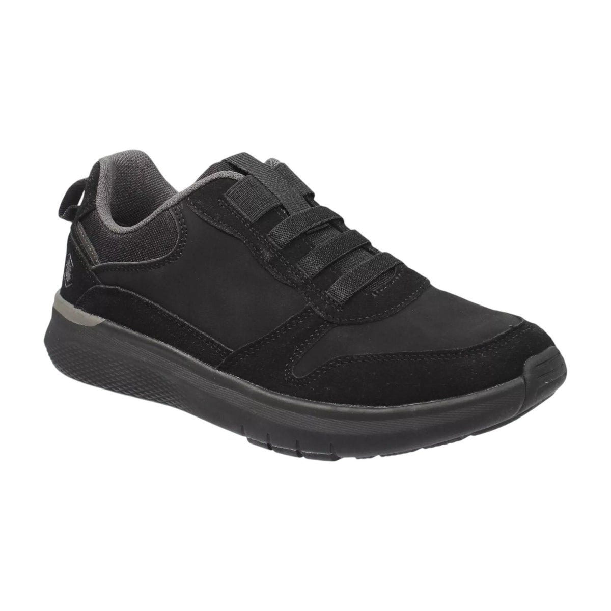 Lumberjack Slip On Uomo in Ecopelle Nera con Inserto in Tessuto