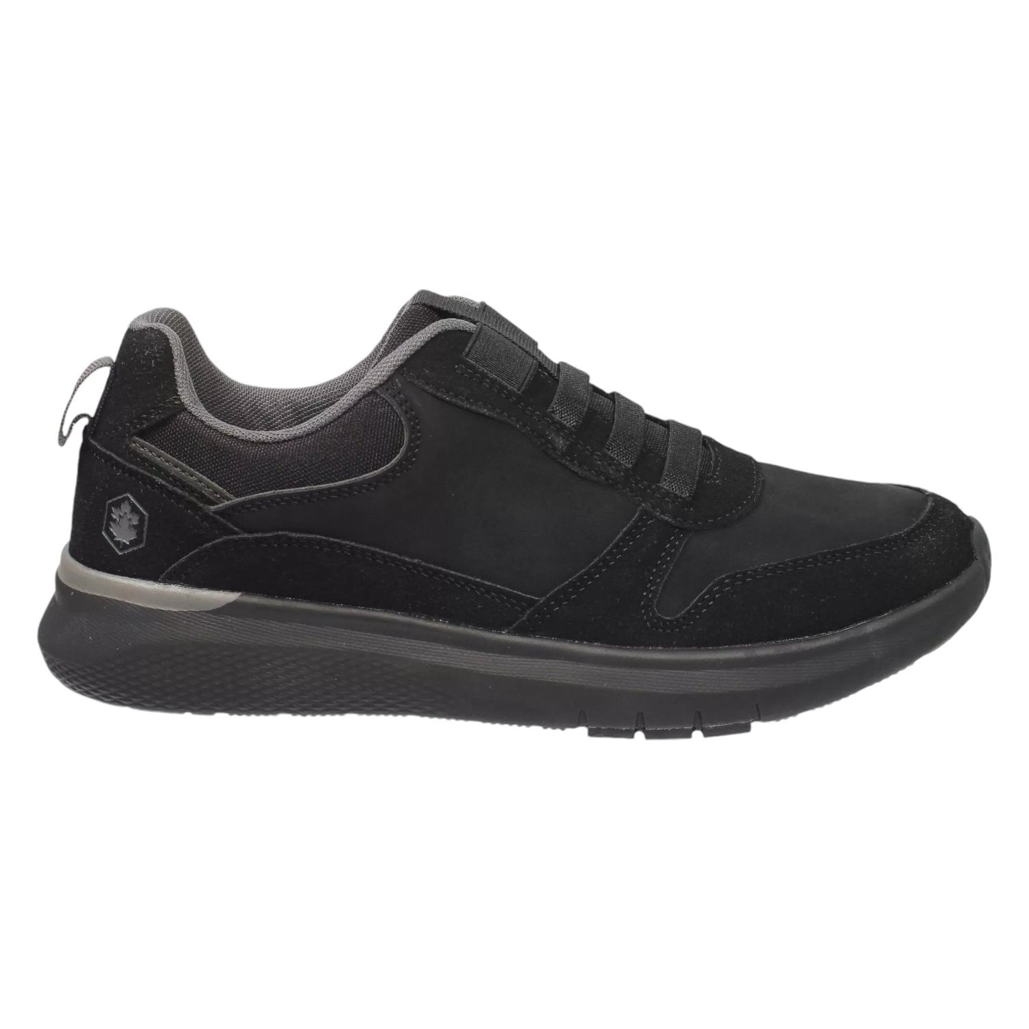Lumberjack Slip On Uomo in Ecopelle Nera con Inserto in Tessuto