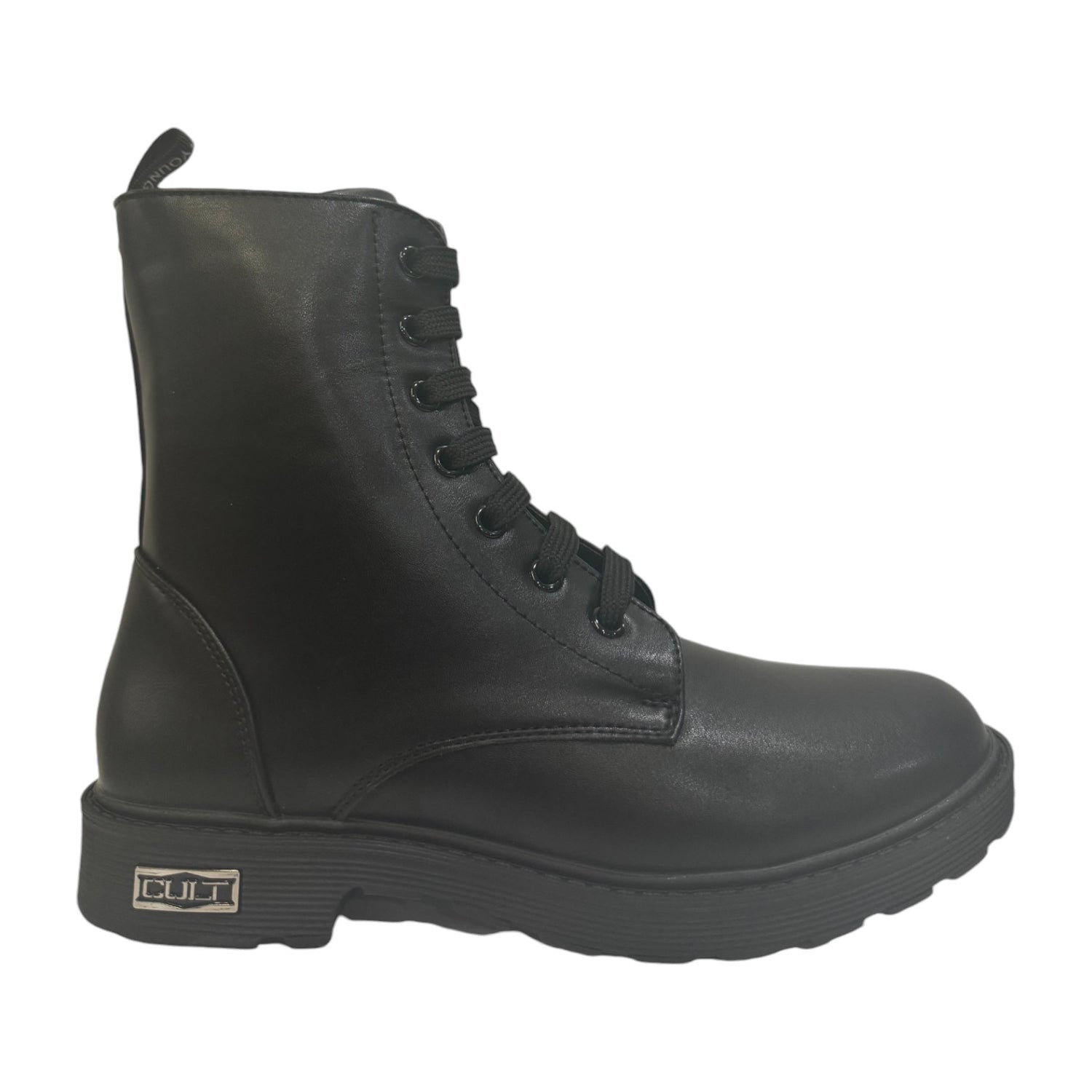 Cult Young Anfibio Alto Nero con Lacci e Zip Laterale