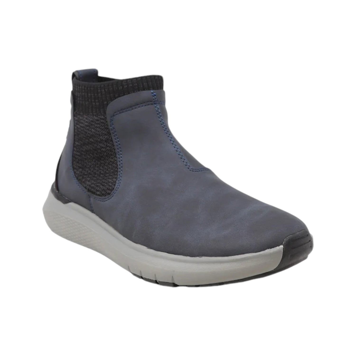 Lumberjack Beatles Uomo in Ecopelle Blu con Inserto in Tessuto