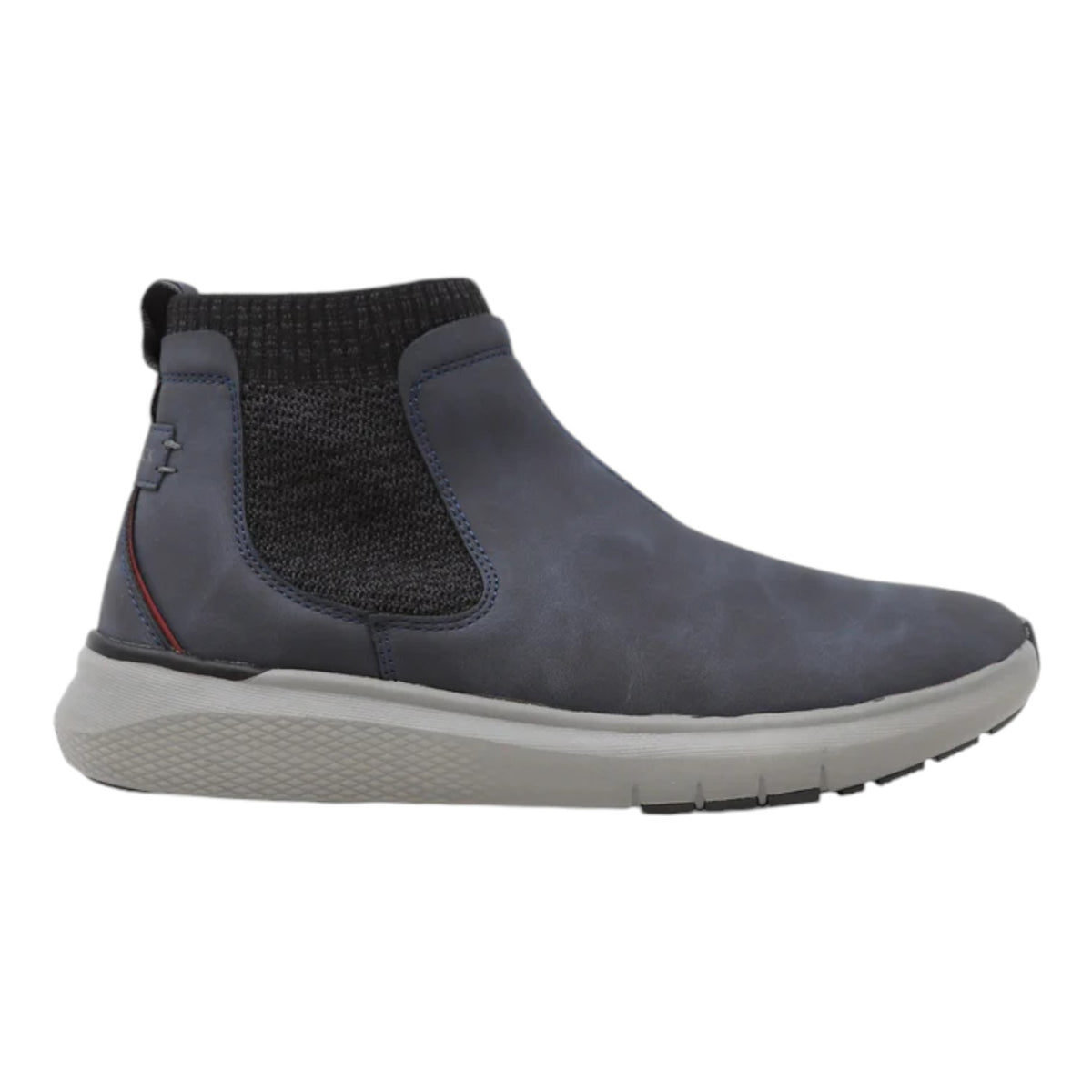 Lumberjack Beatles Uomo in Ecopelle Blu con Inserto in Tessuto