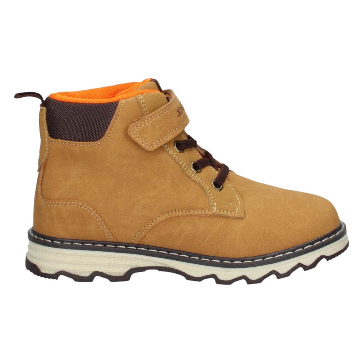 Lumberjack Polacchino Bambino in Ecopelle Ocra con Strappo e Lacci Elasticizzati